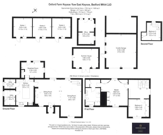 3 bed detached house for sale in Keysoe Row East, Bedford - Property Floorplan
