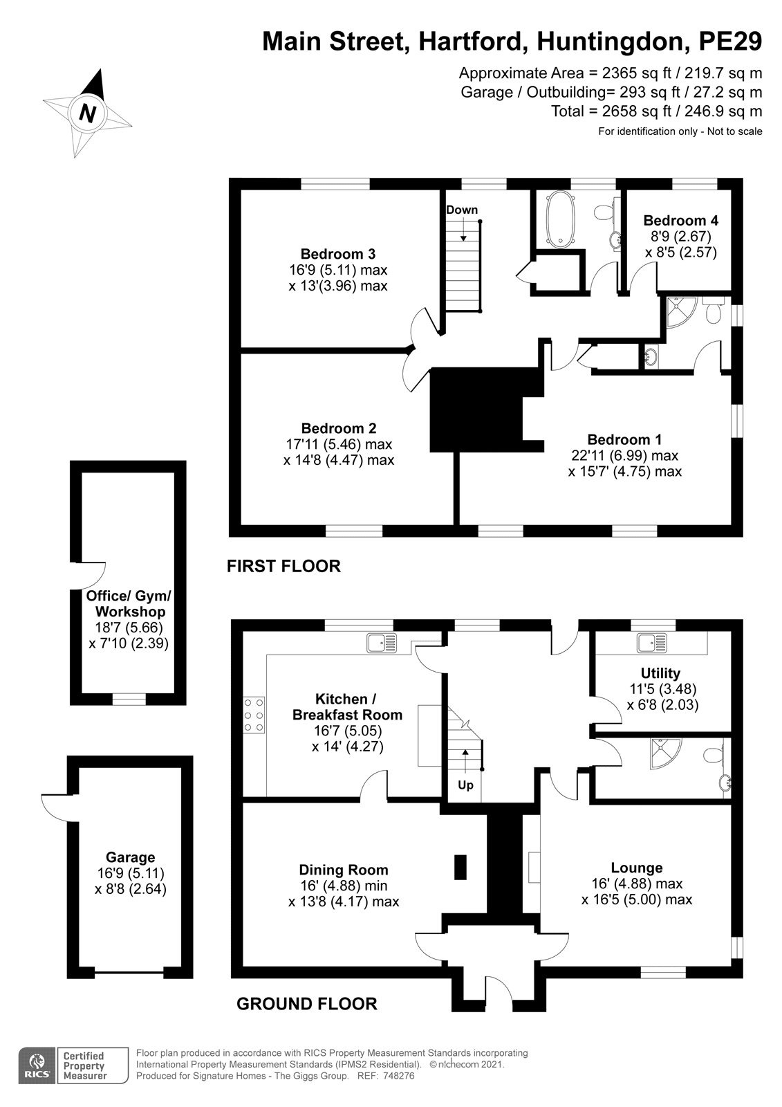 4 bed detached house for sale in Main Street, Huntingdon - Property Floorplan