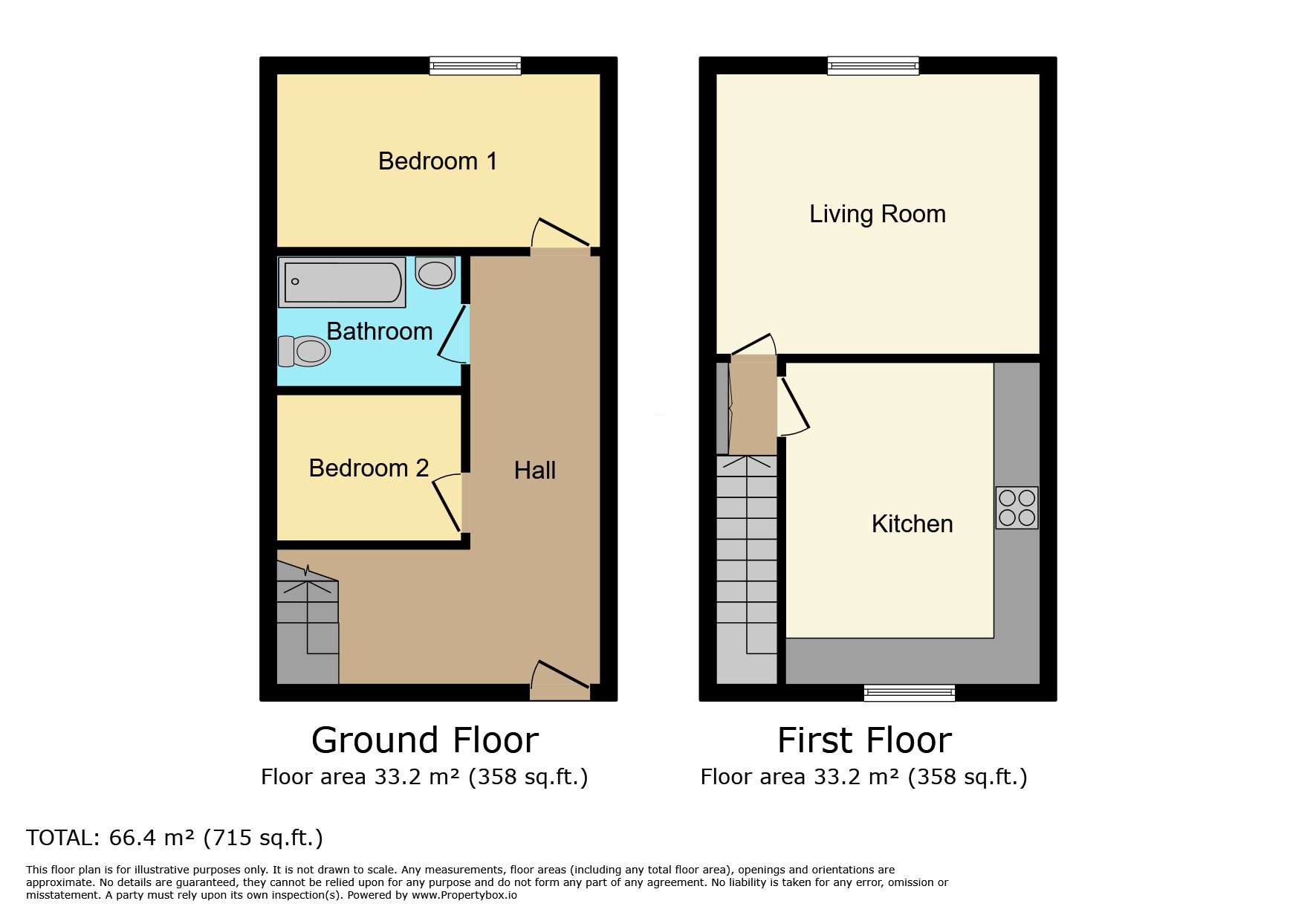 2 bed maisonette to rent in Harcourt Road, Redland - Property Floorplan