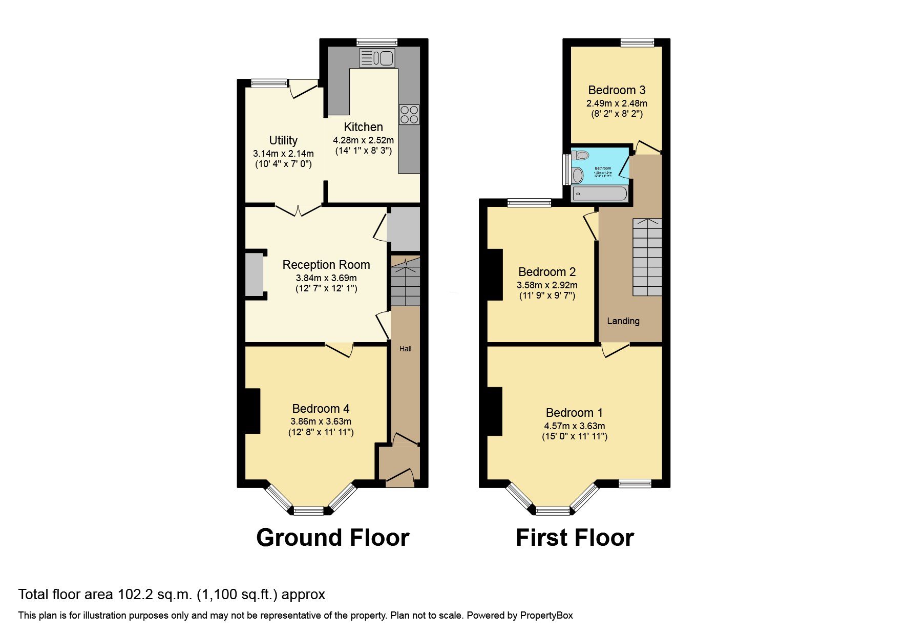 4 bed terraced house to rent in Tyndale Avenue, Fishponds - Property Floorplan