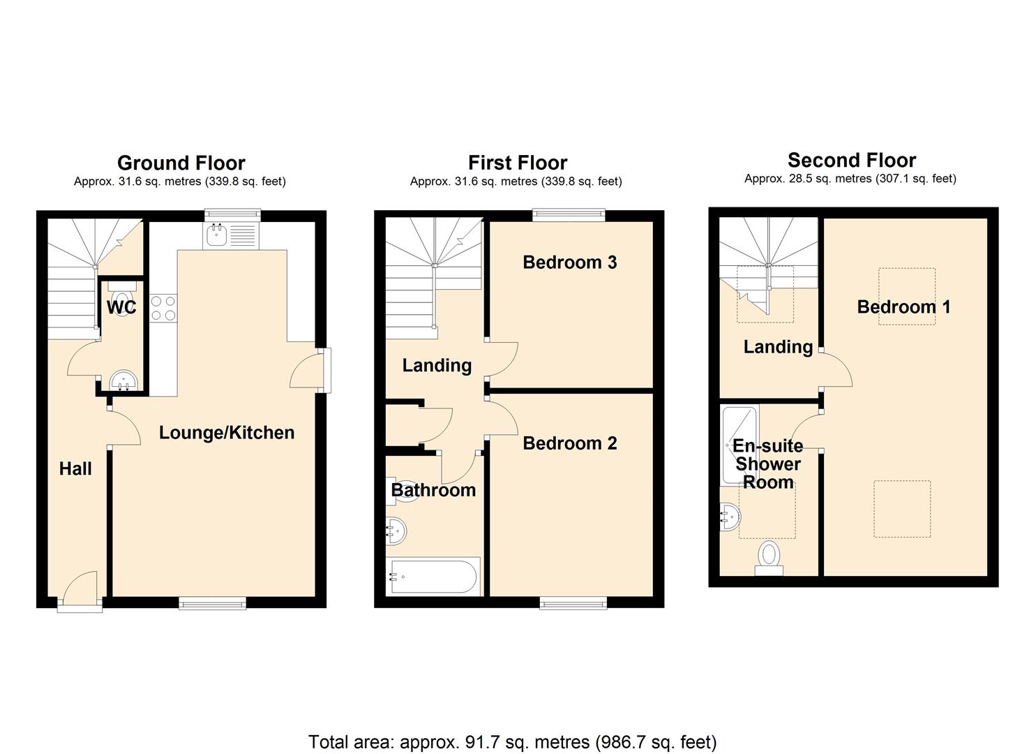 3 bed semi-detached house for sale in Huddersfield Road, Elland - Property floorplan