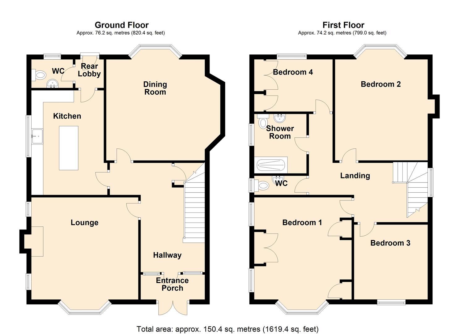 4 bed detached house for sale in Victoria Road, Elland - Property Floorplan
