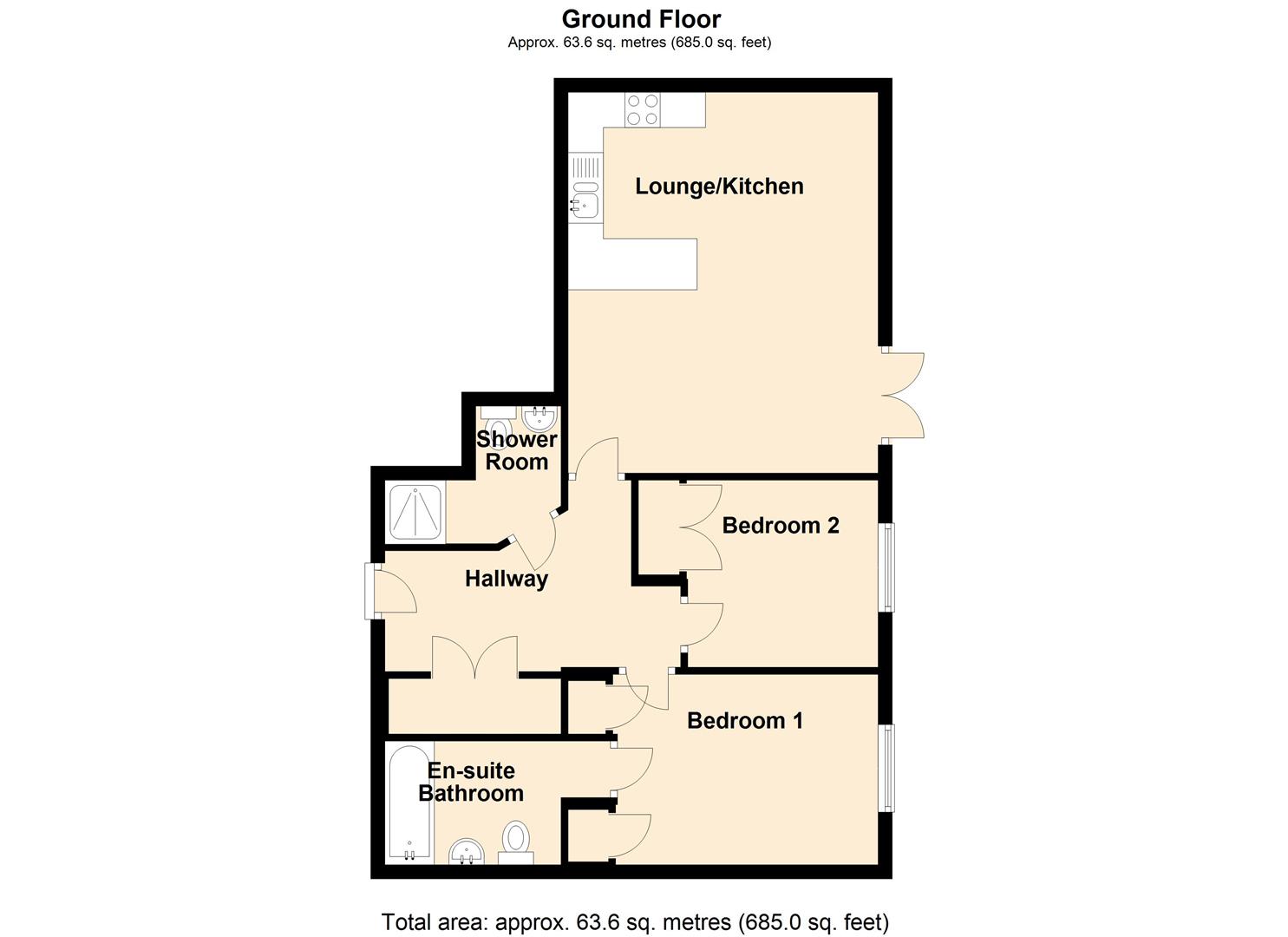 2 bed apartment for sale in Barkisland Mill Beestonley Lane, Halifax - Property floorplan