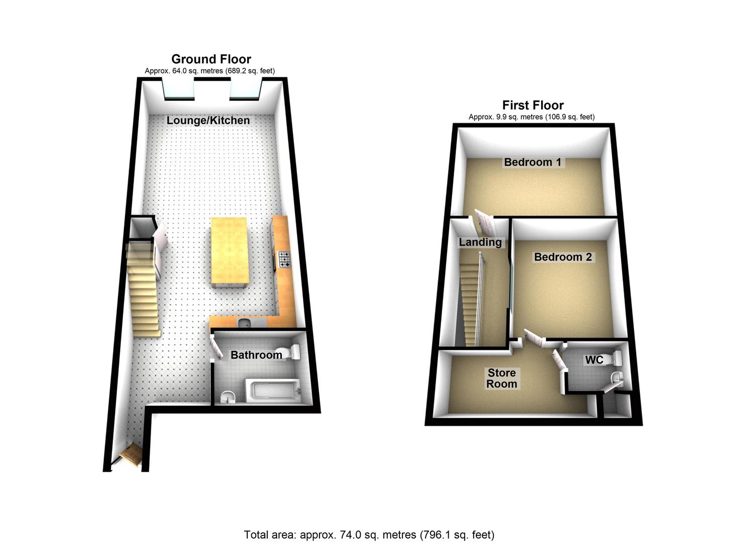2 bed apartment for sale in Rishworth Mill Lane, Sowerby Bridge - Property floorplan