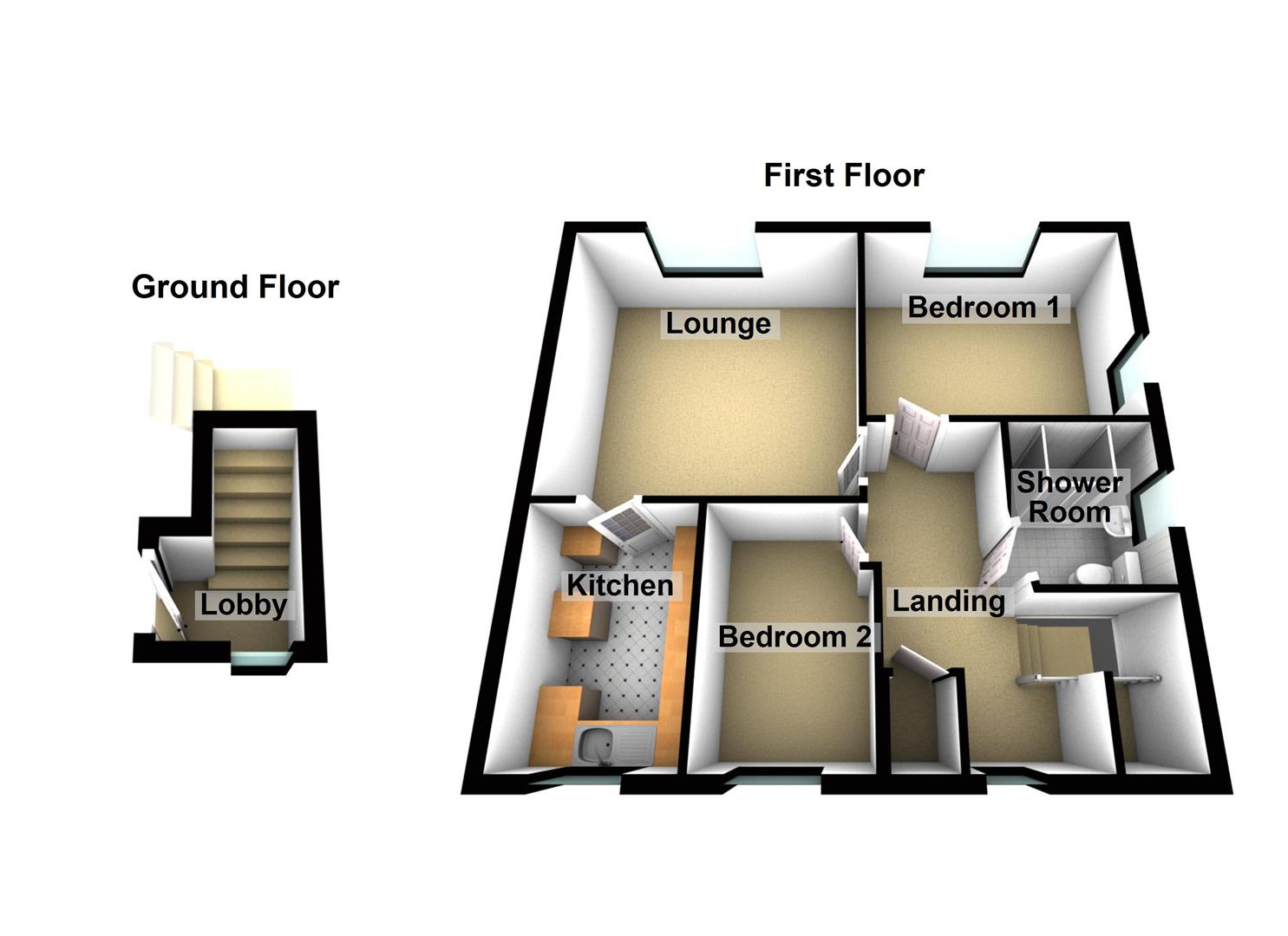 2 bed apartment for sale in Fox Court, Halifax - Property floorplan