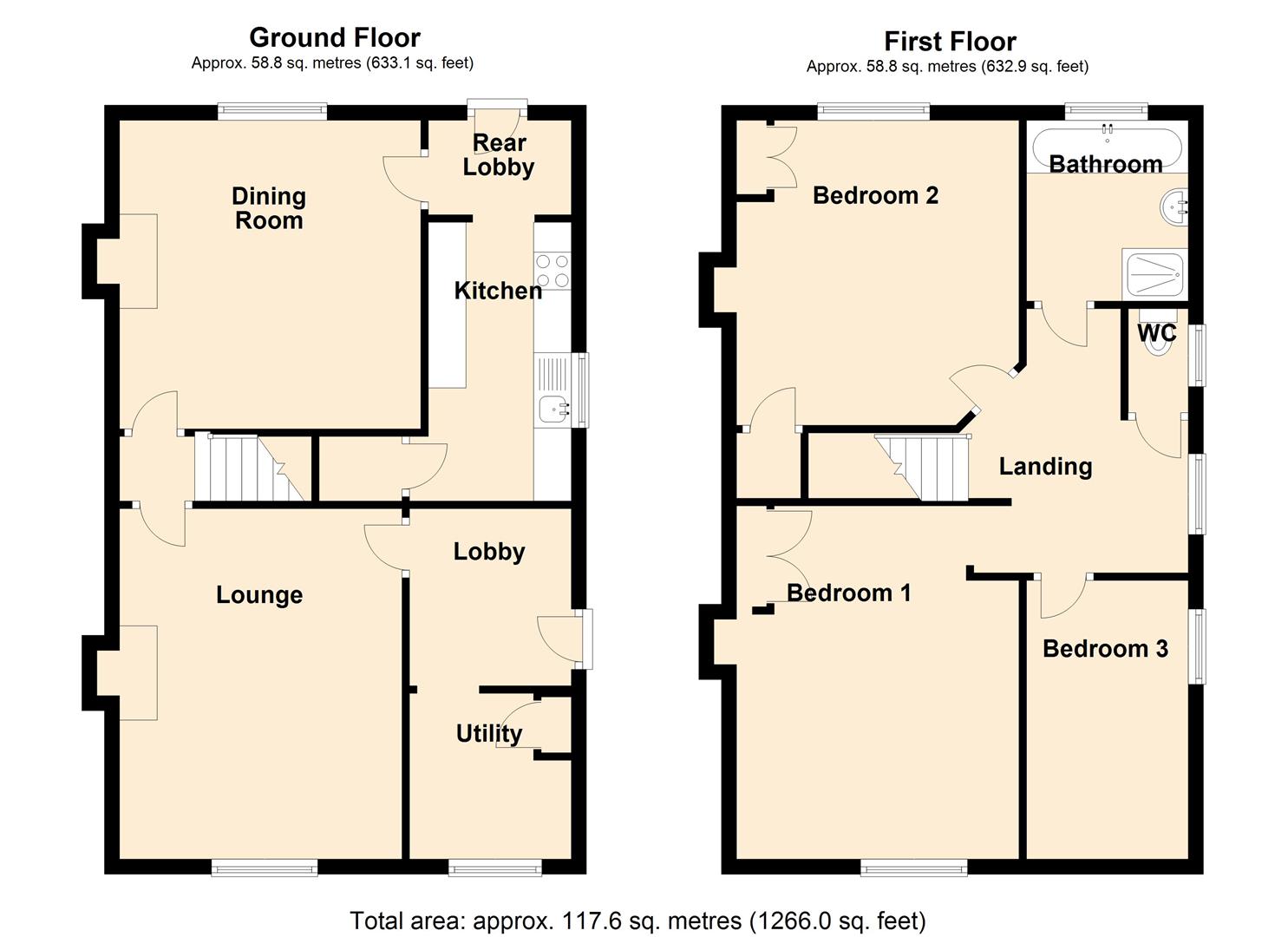 3 bed semi-detached house for sale in Towngate, Halifax - Property floorplan