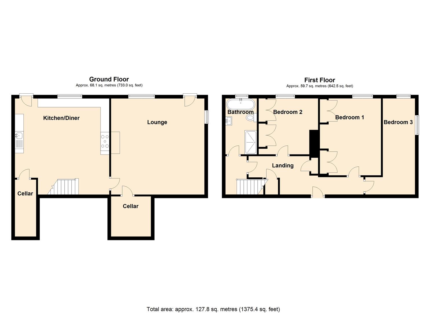 3 bed cottage for sale in Greengate Head, Halifax - Property floorplan