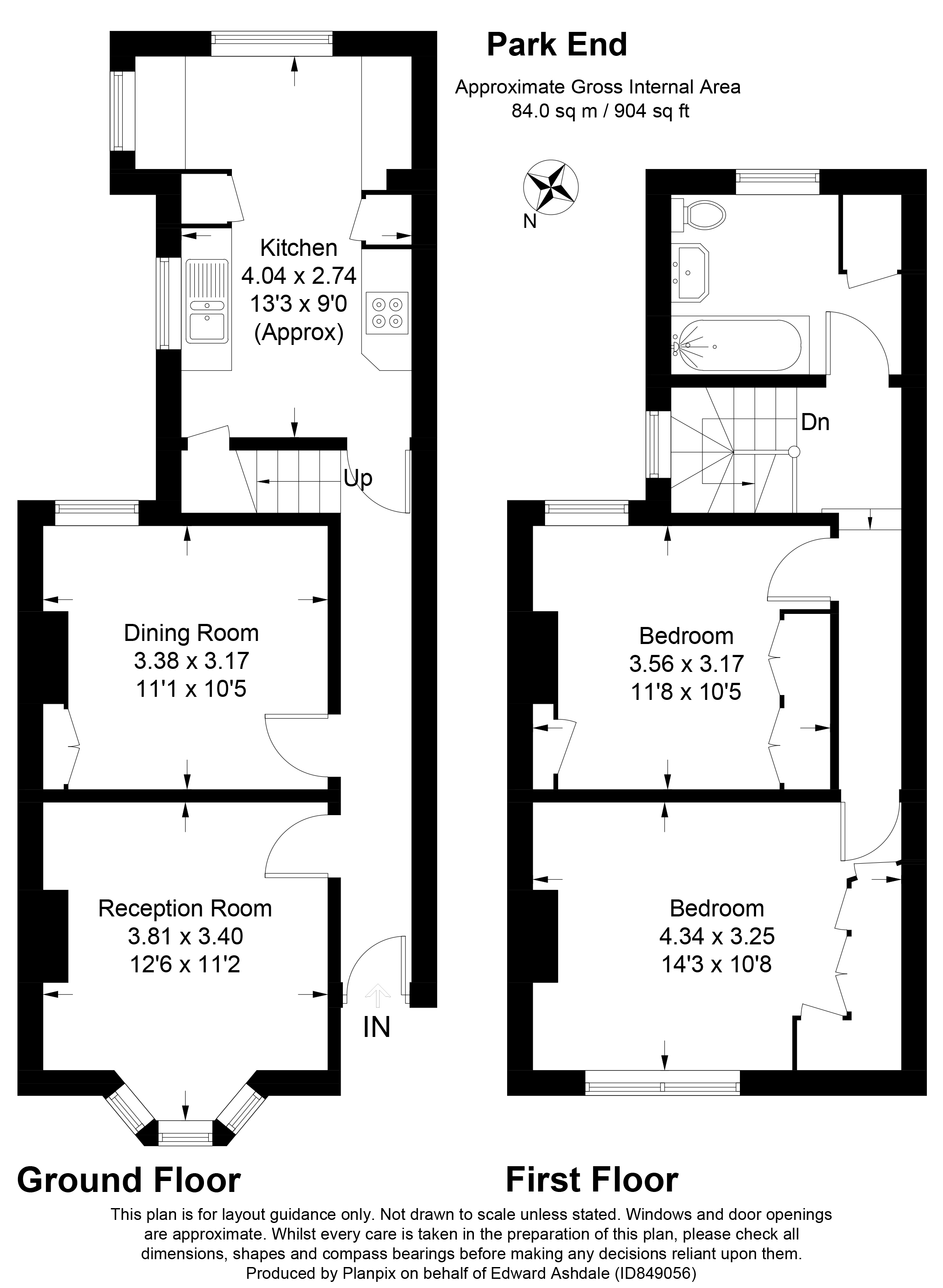 2 bed semi-detached house for sale in Park End, Bromley - Property floorplan