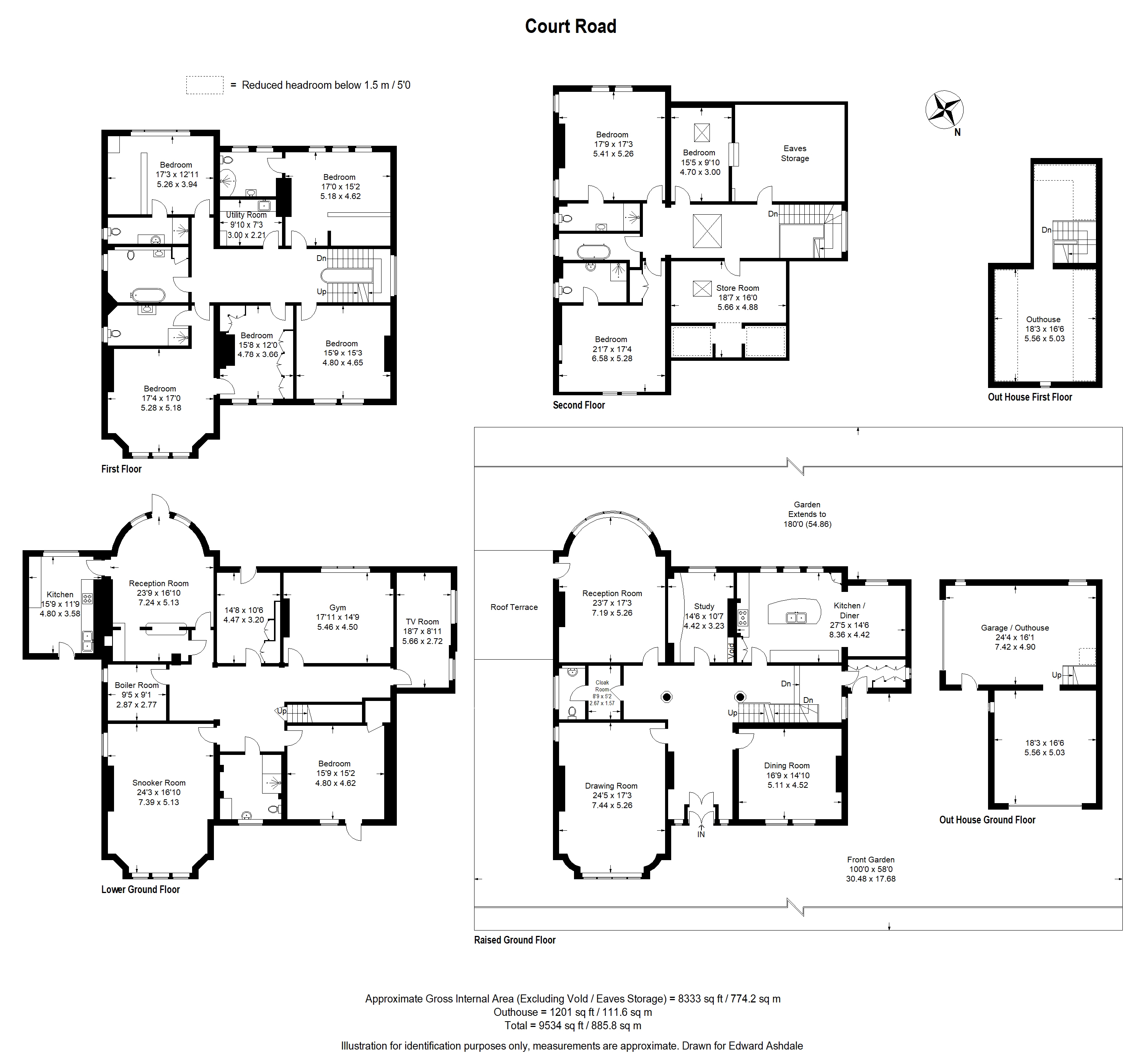 10 bed detached house for sale in Court Road, London - Property floorplan