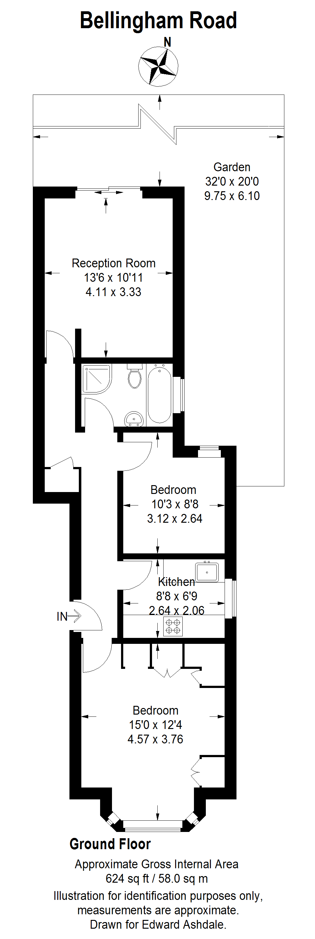 2 bed apartment for sale in Bellingham Road, London - Property floorplan