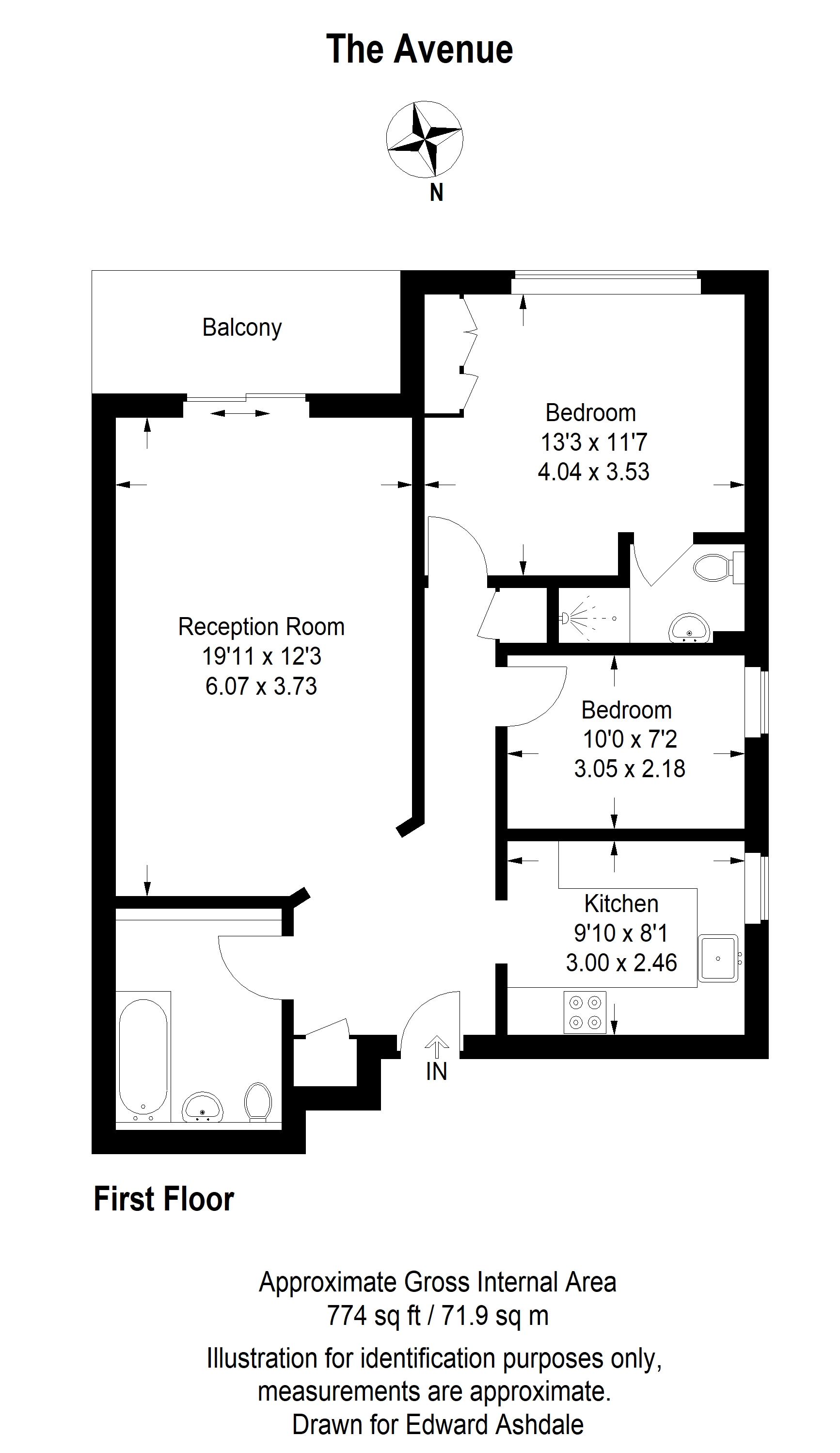 2 bed apartment for sale in The Avenue, Beckenham - Property floorplan