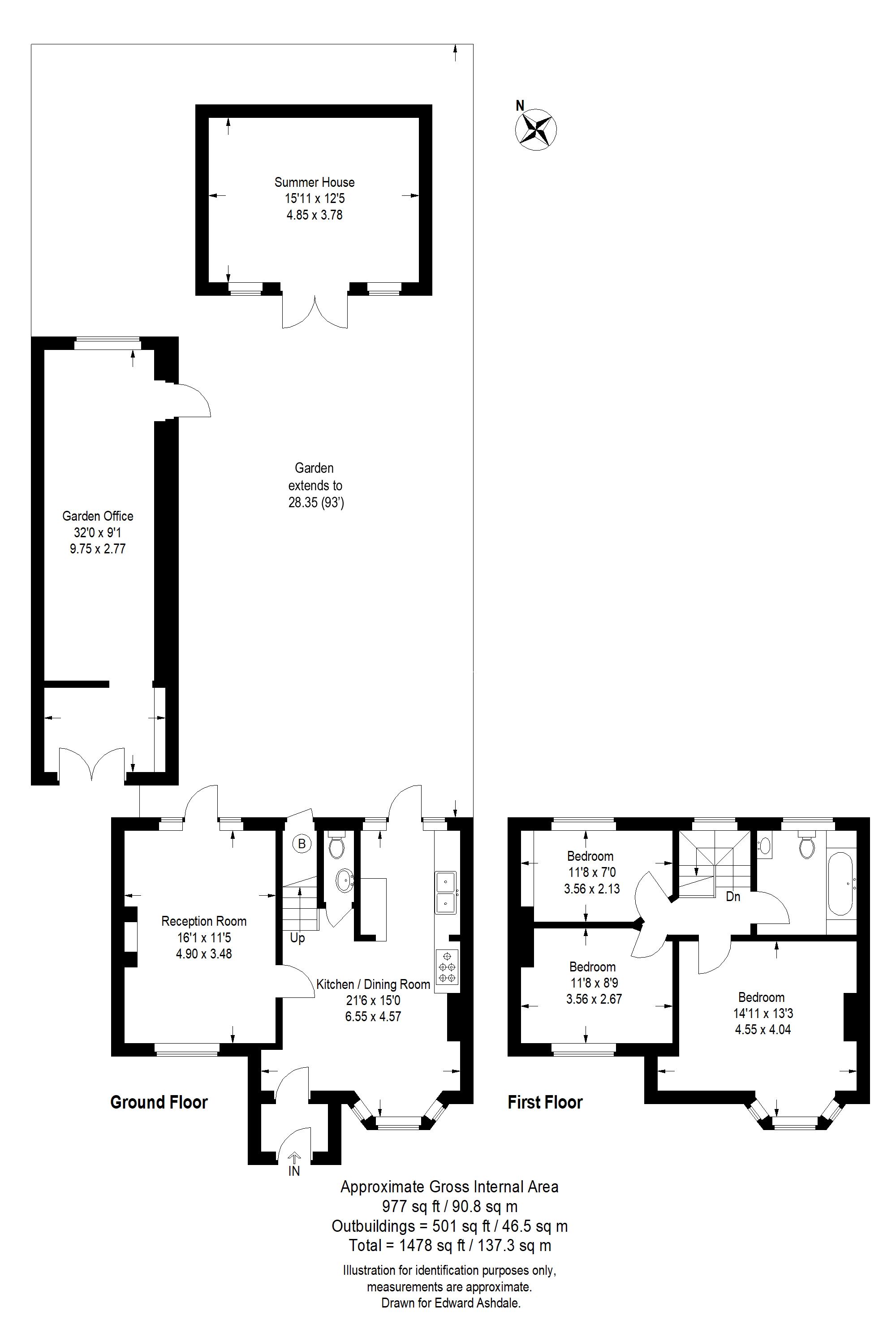 3 bed semi-detached house for sale in Calmont Road, Bromley - Property floorplan