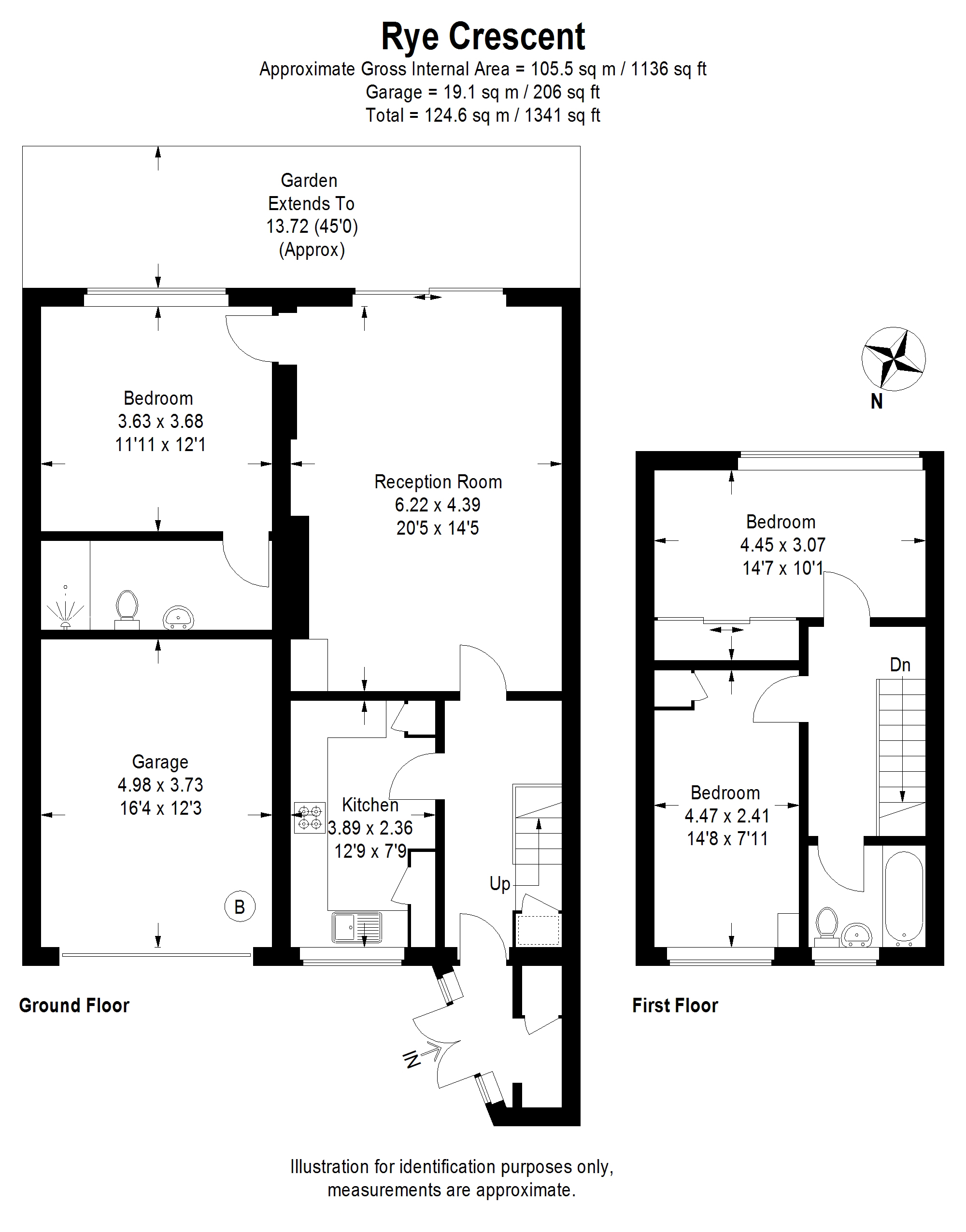 3 bed end of terrace house for sale in Rye Crescent, Orpington - Property floorplan