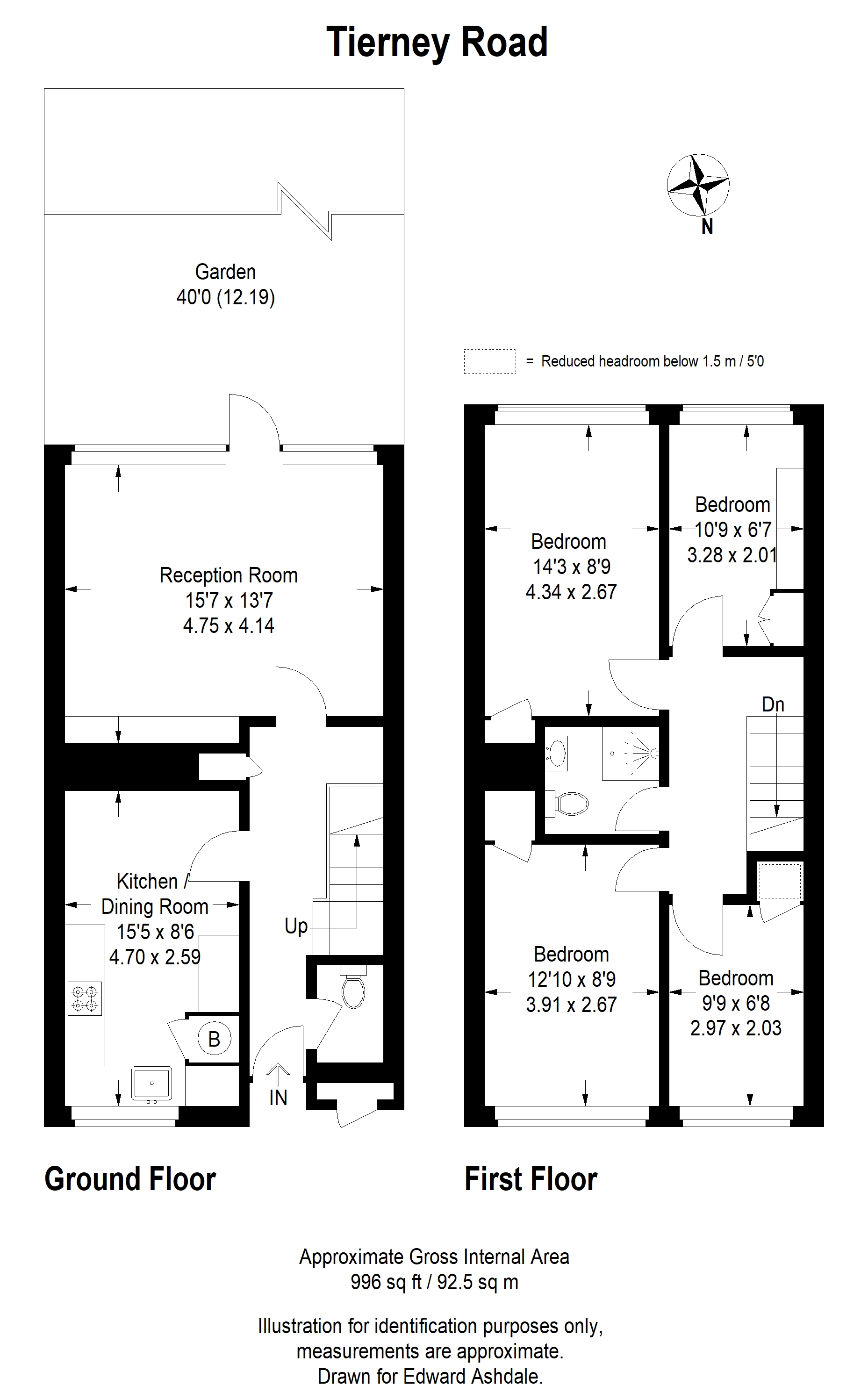 4 bed end of terrace house for sale in Tierney Road, London - Property floorplan