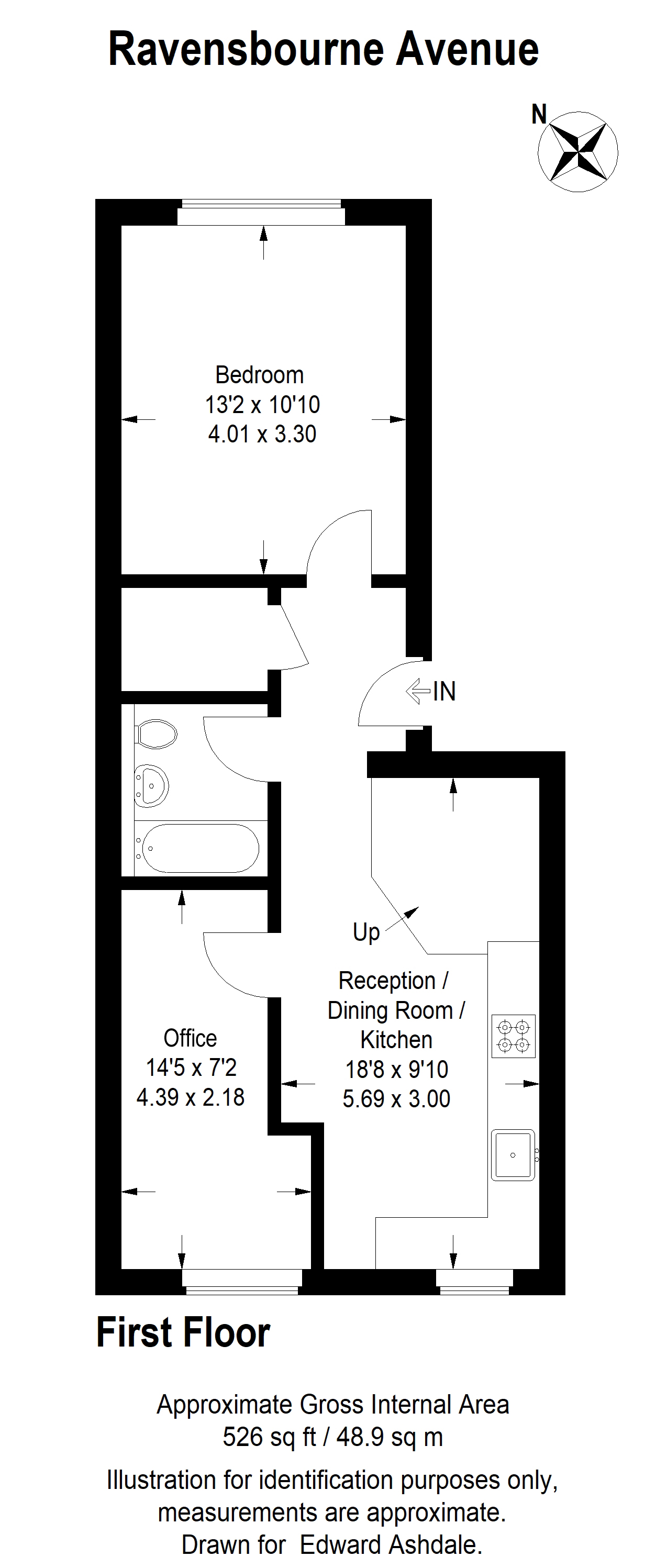1 bed flat for sale in Ravensbourne Avenue, Bromley - Property floorplan