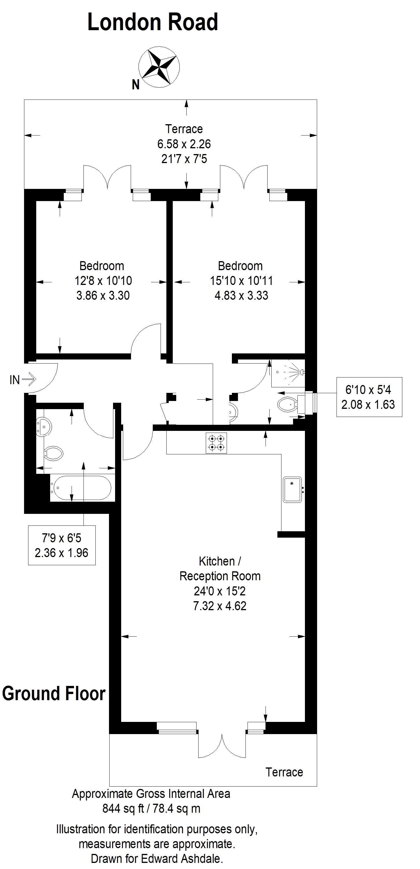 2 bed apartment for sale in London Road, Bromley - Property floorplan