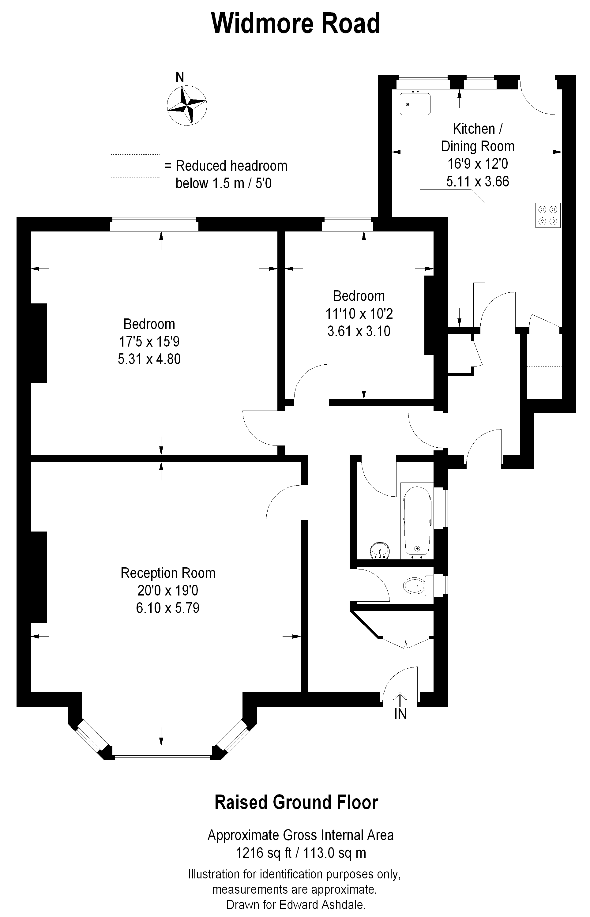 2 bed flat to rent in Widmore Road, Bromley - Property floorplan