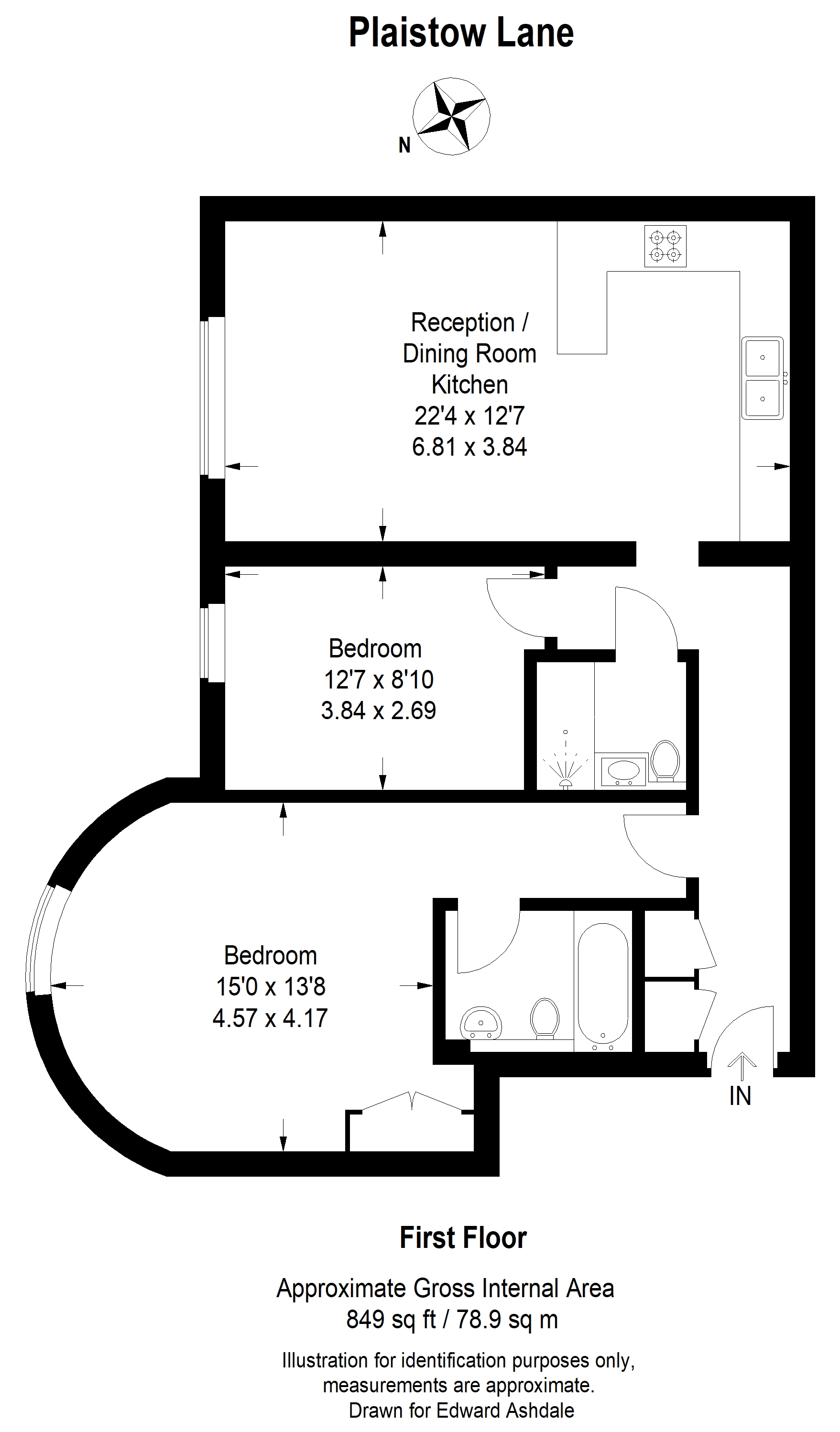 2 bed apartment to rent in Plaistow Lane, Bromley - Property floorplan