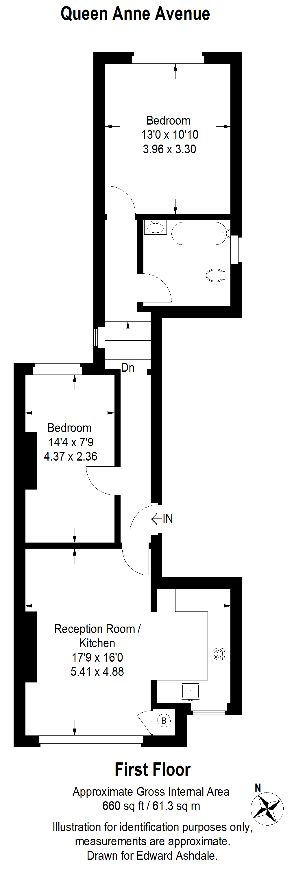 2 bed flat to rent in Queen Anne Avenue, Bromley - Property floorplan