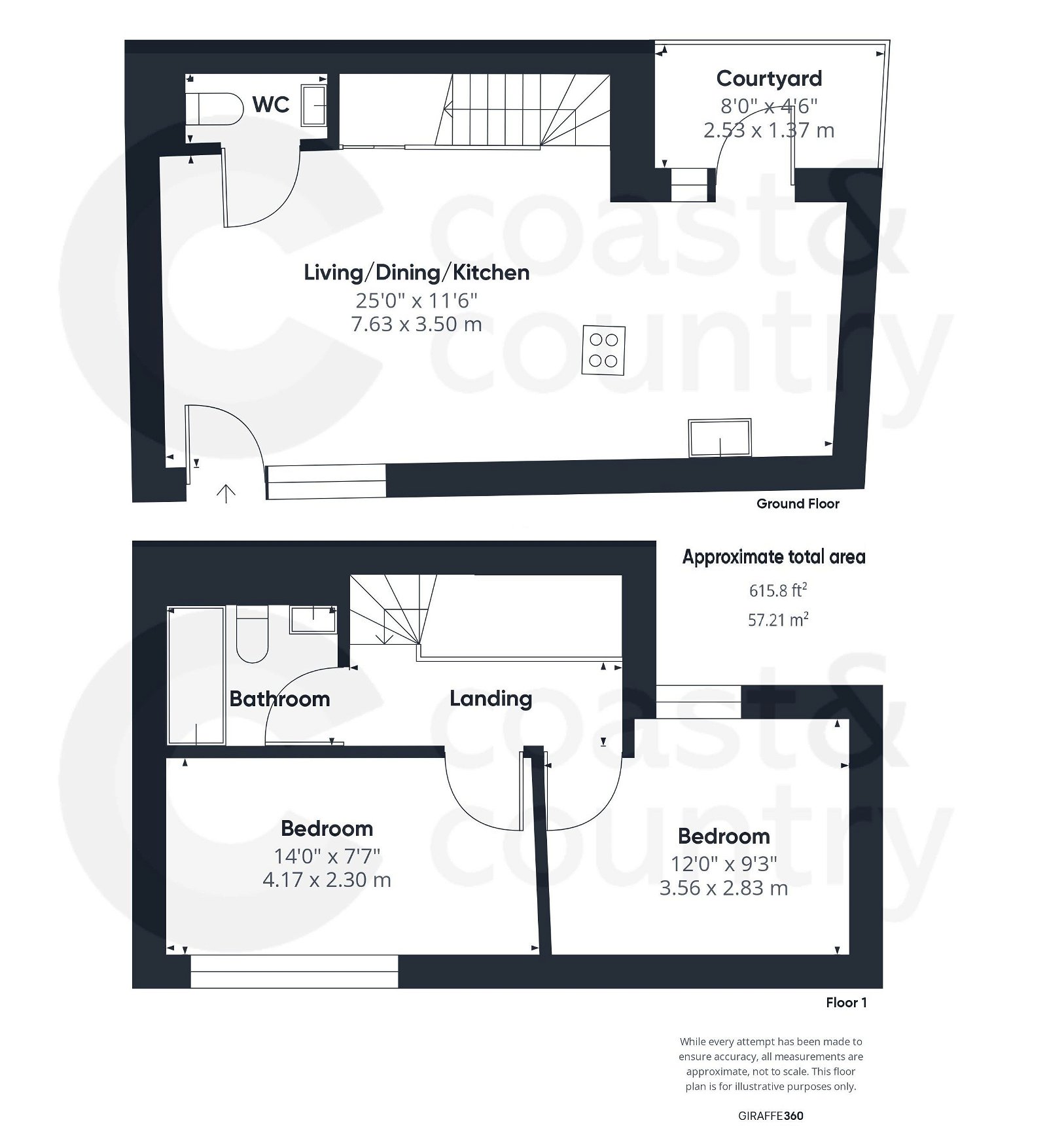 2 bed mews house for sale, Newton Abbot - Property floorplan