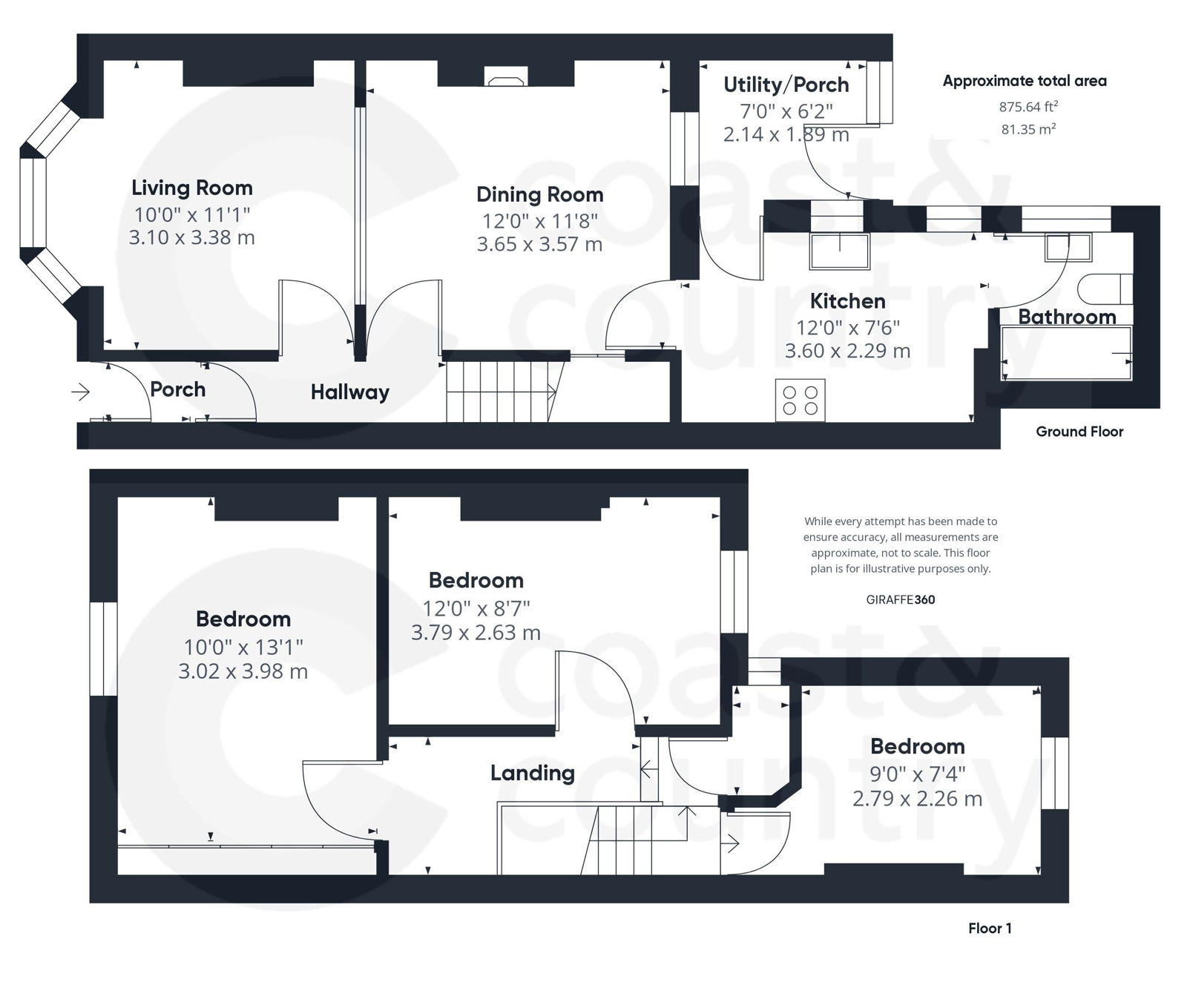 3 bed terraced house for sale in Coronation Road, Newton Abbot - Property floorplan