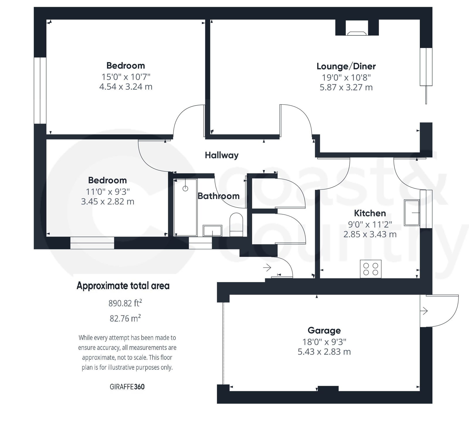 2 bed semi-detached bungalow for sale in Brownings Walk, Newton Abbot - Property floorplan