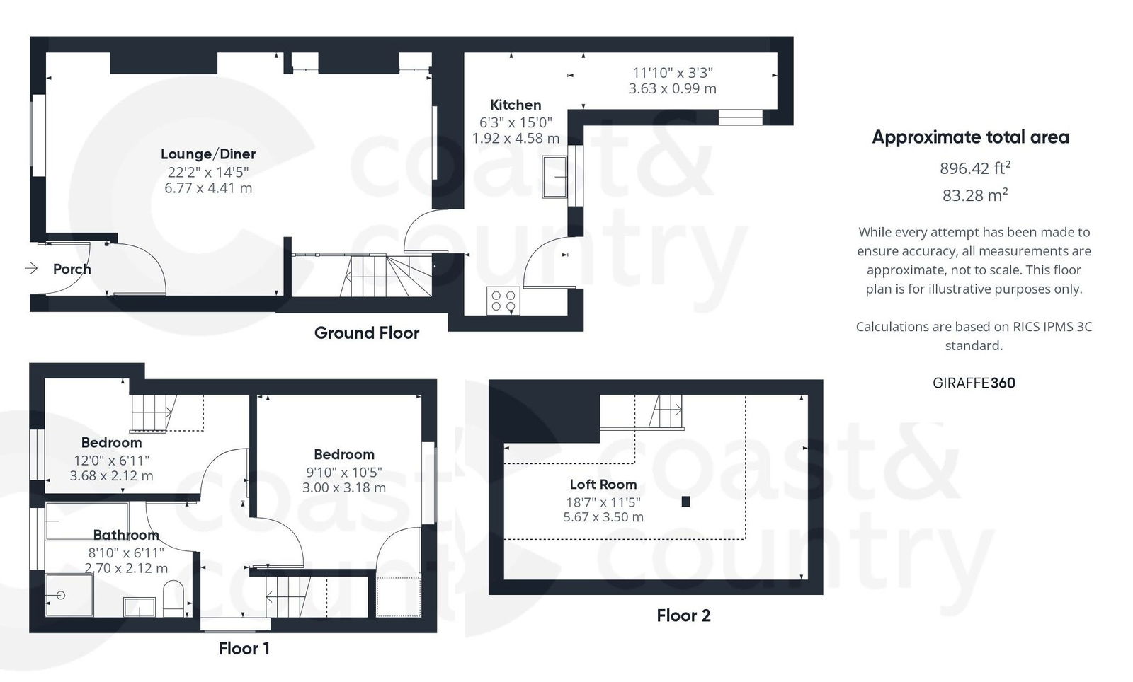 2 bed end of terrace house for sale in St. Johns Street, Newton Abbot - Property floorplan