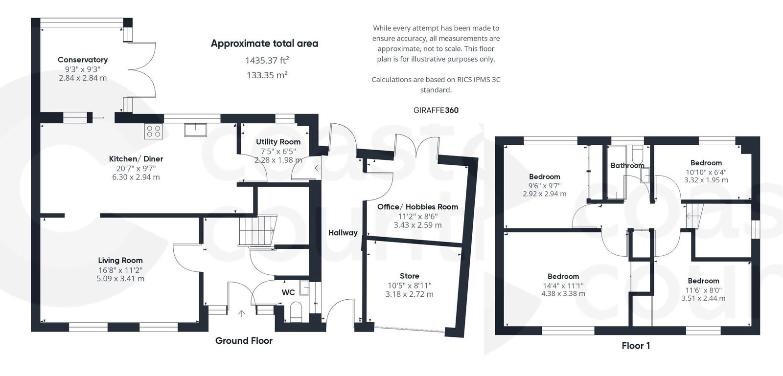 4 bed semi-detached house for sale in Moorland Avenue, Newton Abbot - Property floorplan