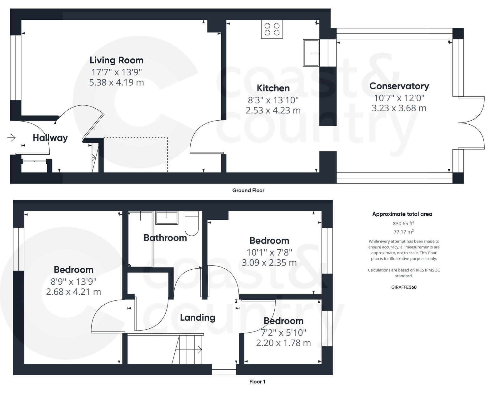 3 bed semi-detached house for sale in Spring Close, Newton Abbot - Property floorplan