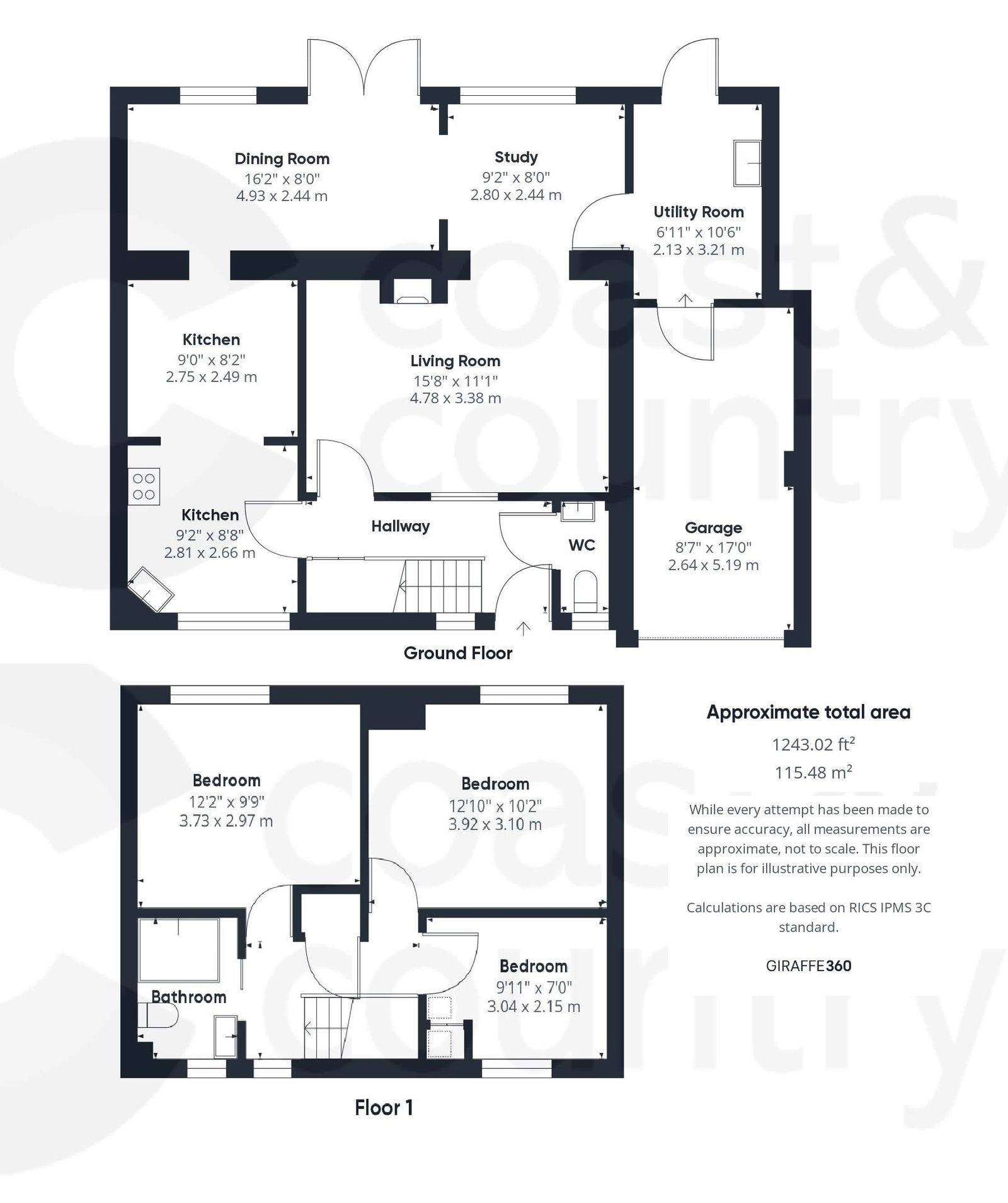 3 bed semi-detached house for sale in Dornafield Drive East, Newton Abbot - Property floorplan