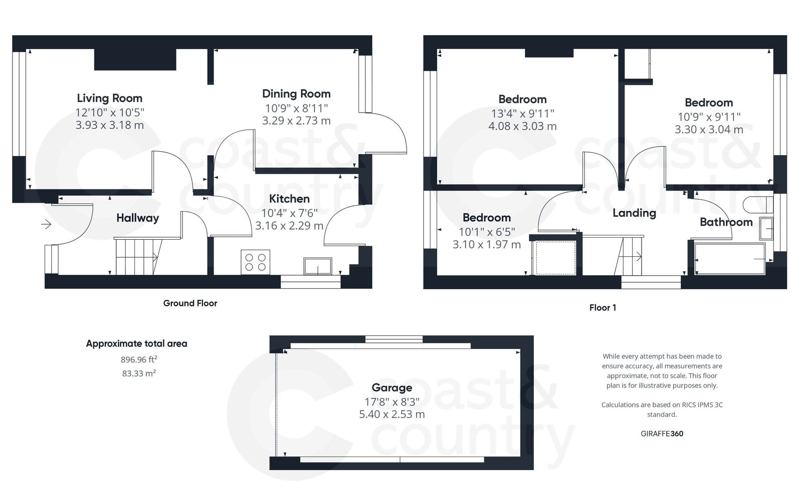 3 bed semi-detached house for sale in Bushmead Avenue, Newton Abbot - Property floorplan