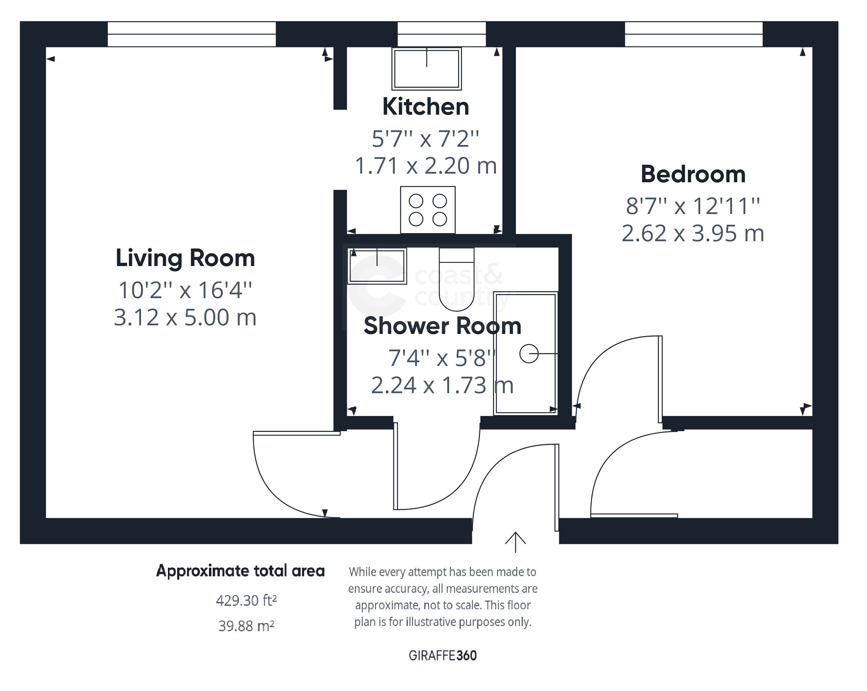 1 bed ground floor flat for sale in Church Road, Newton Abbot - Property floorplan