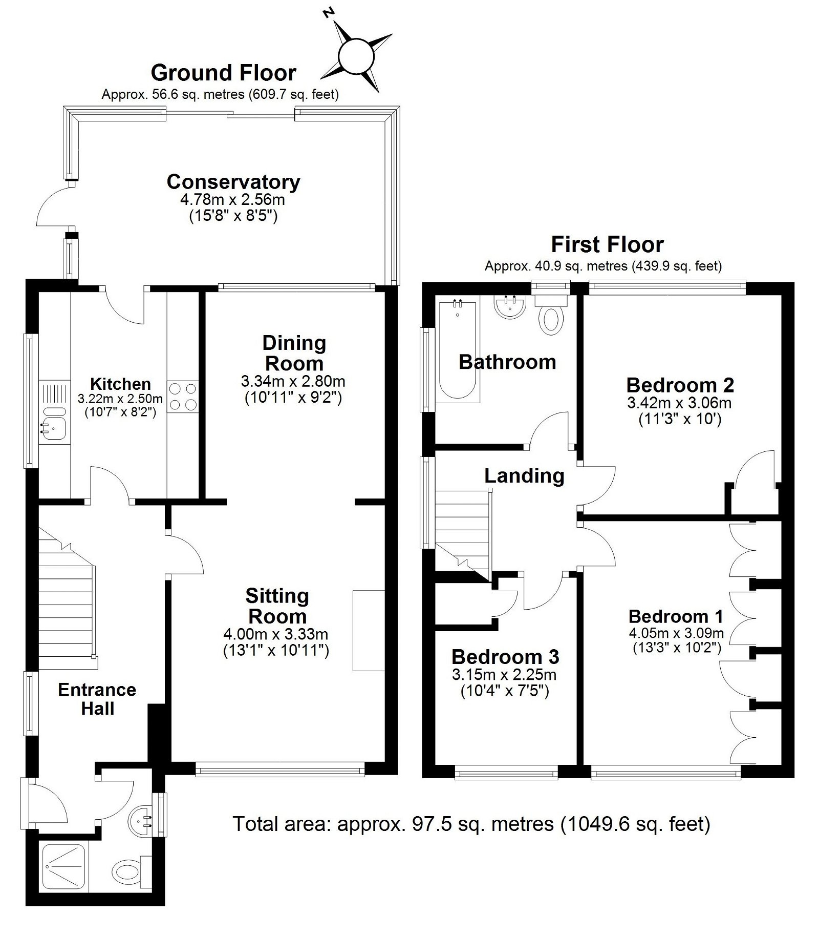 3 bed detached house for sale in Kingsdown Crescent, Dawlish - Property floorplan