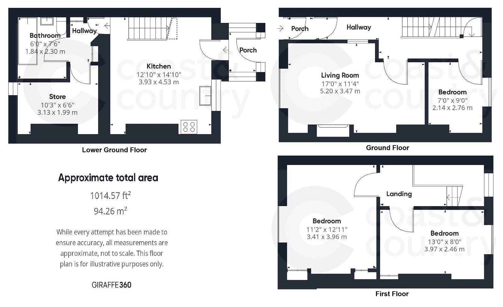 3 bed terraced house for sale in Tudor Road, Newton Abbot - Property floorplan