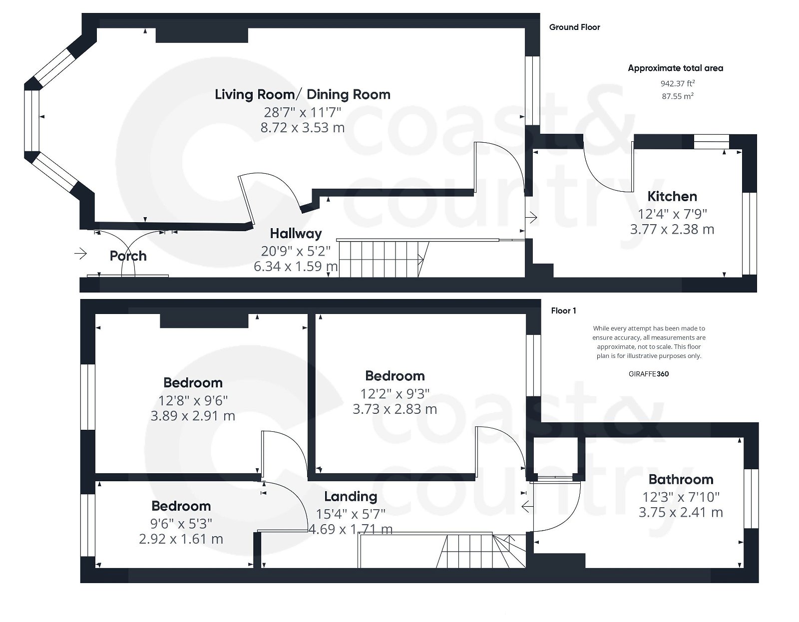 3 bed terraced house for sale in Westbourne Road, Torquay - Property floorplan