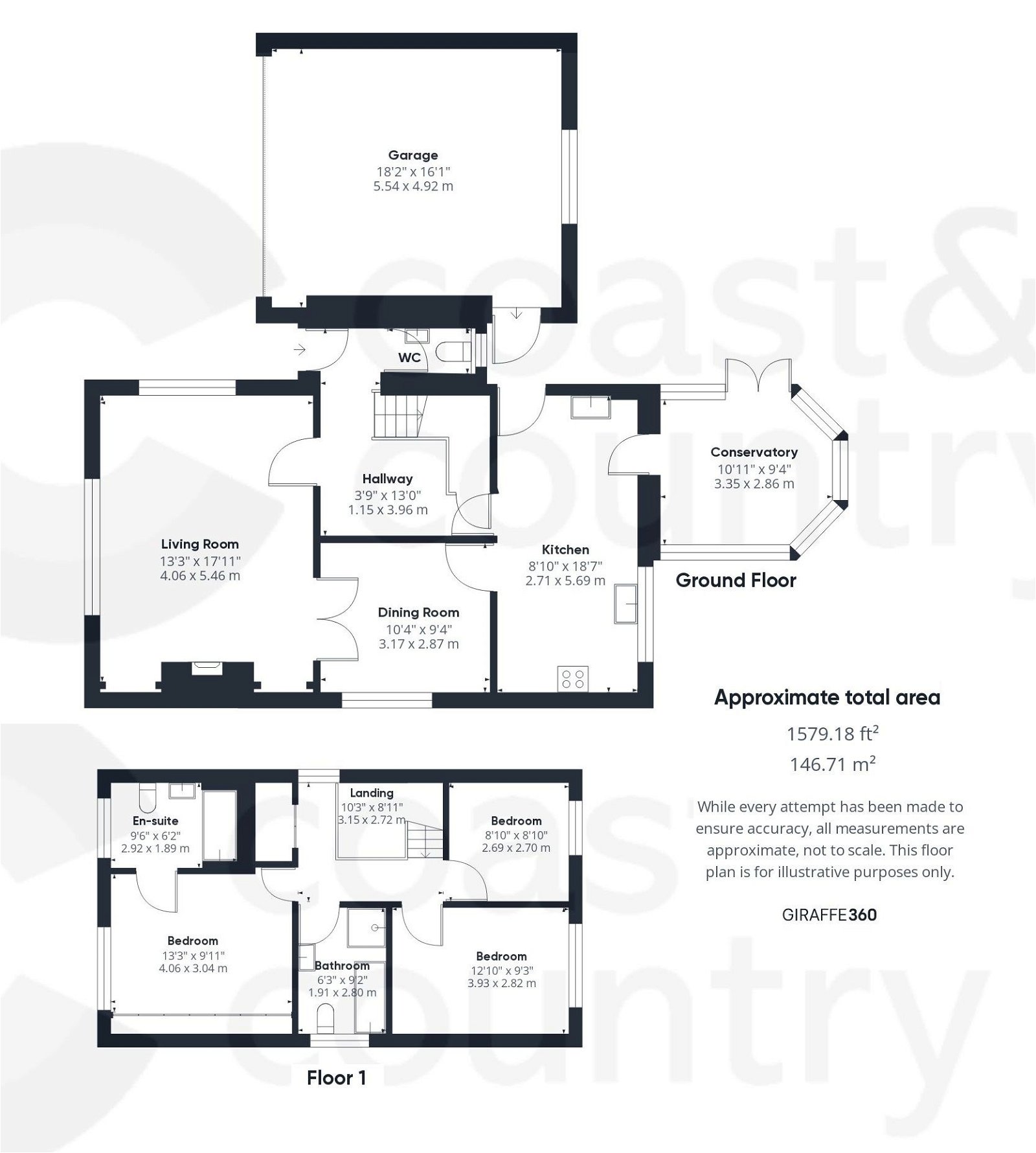 3 bed detached house for sale in Down View Road, Newton Abbot - Property floorplan