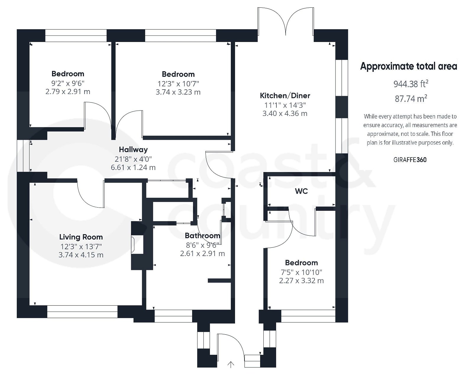 3 bed bungalow for sale in Cooke Drive, Newton Abbot - Property floorplan