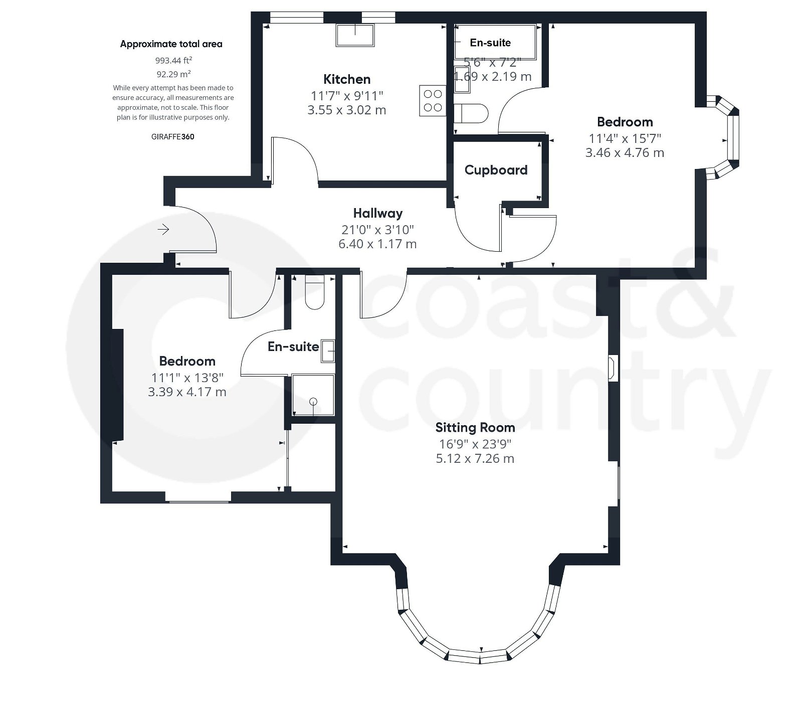 2 bed flat for sale, Newton Abbot - Property floorplan