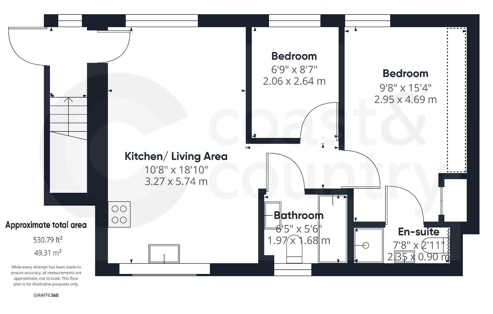 2 bed flat for sale in Fairview Road, Newton Abbot - Property floorplan