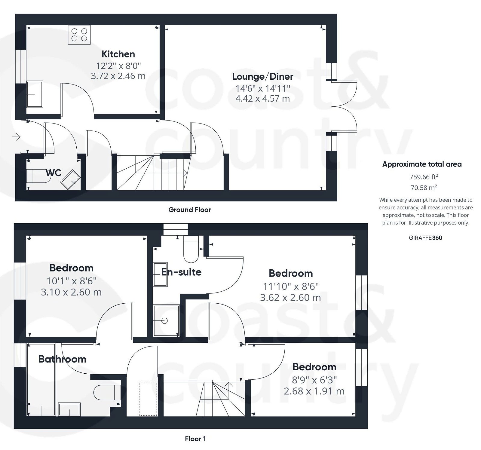 3 bed end of terrace house for sale in Hockmore Drive, Newton Abbot - Property floorplan