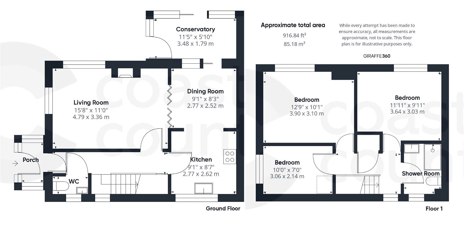 3 bed semi-detached house for sale in Fulton Close, Newton Abbot - Property floorplan