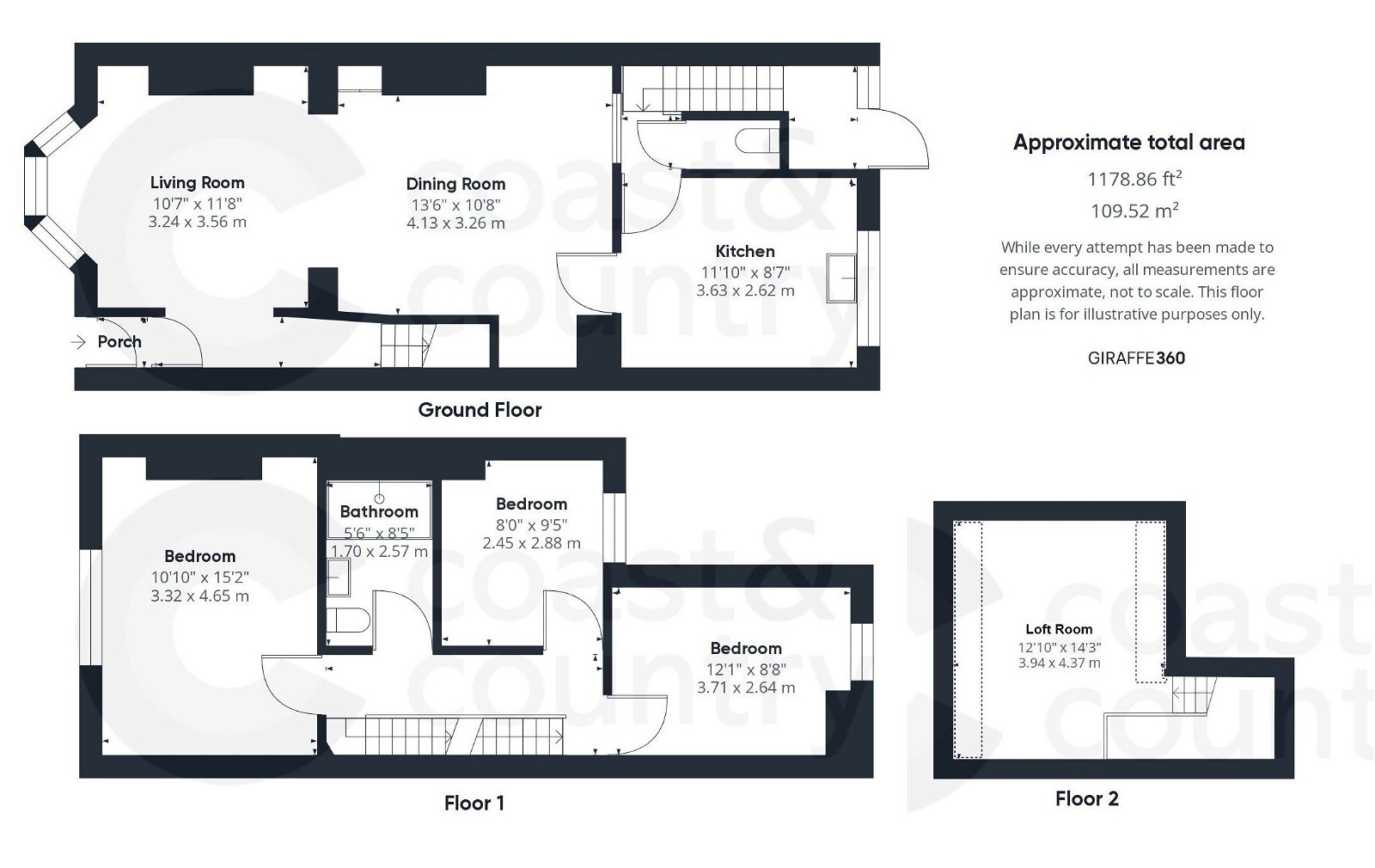 3 bed terraced house for sale in Collingwood Road, Paignton - Property floorplan