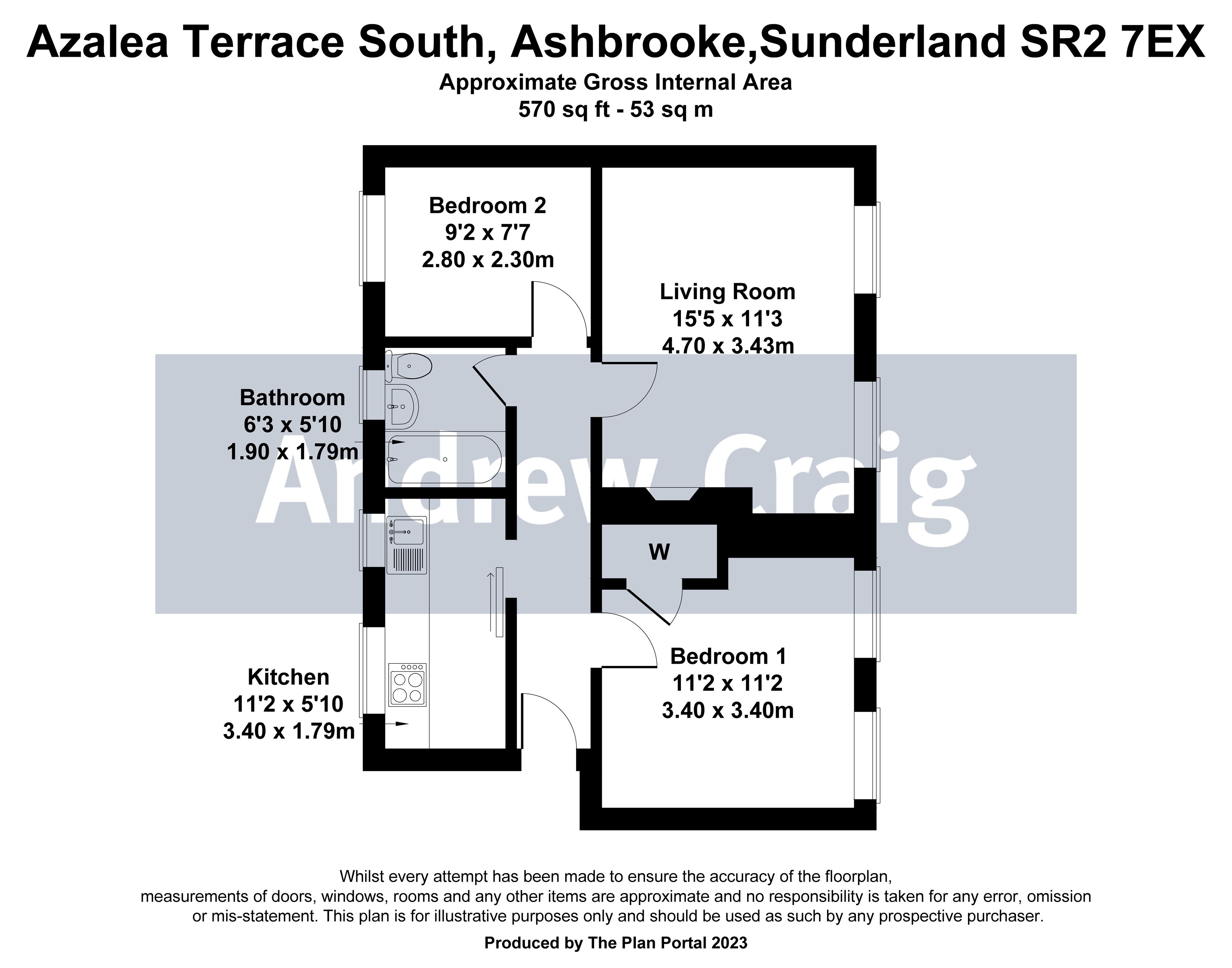 2 bed apartment for sale in Ashbrooke, Sunderland - Property floorplan