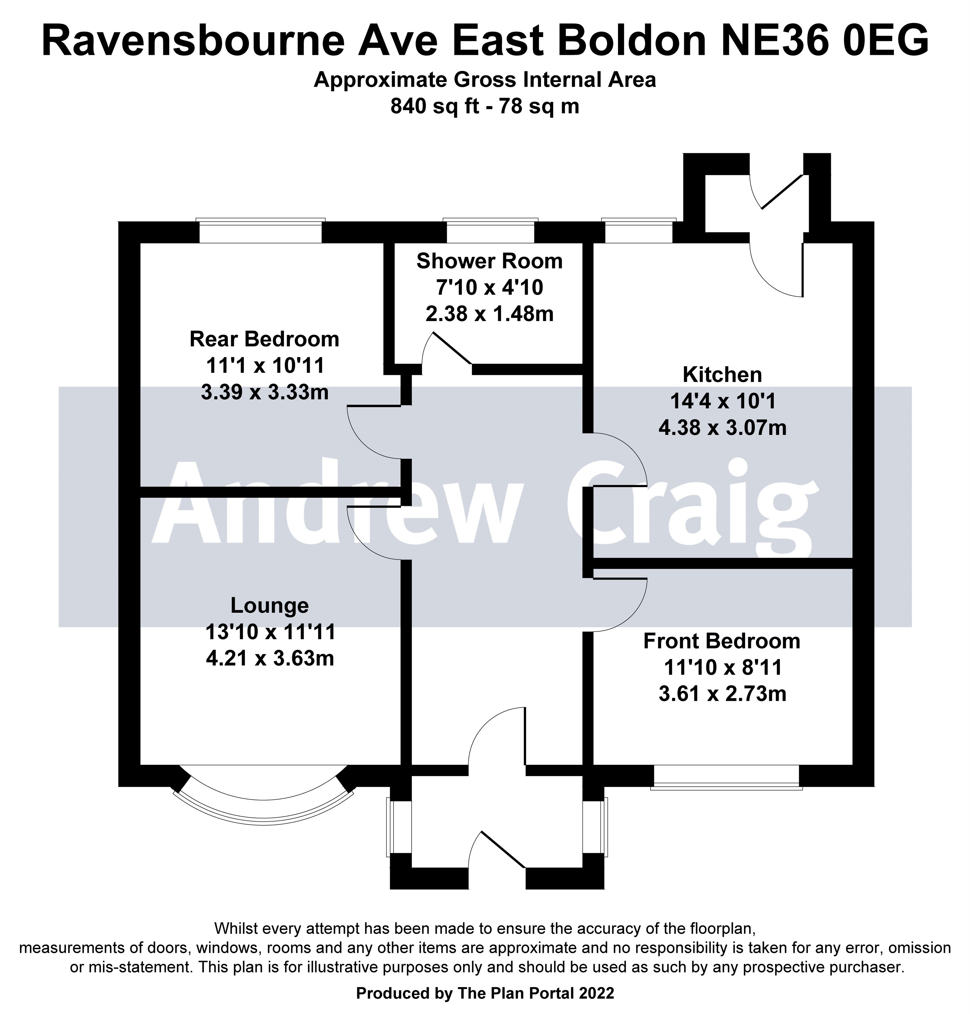 2 bed semi-detached bungalow for sale in Ravensbourne Avenue, East Boldon - Property floorplan
