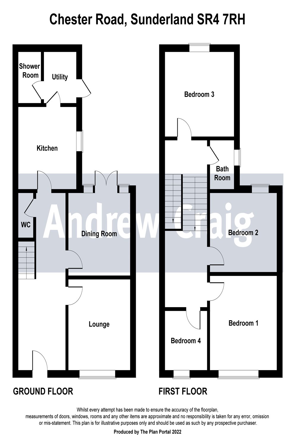 4 bed end of terrace house for sale in Chester Road, Sunderland - Property floorplan