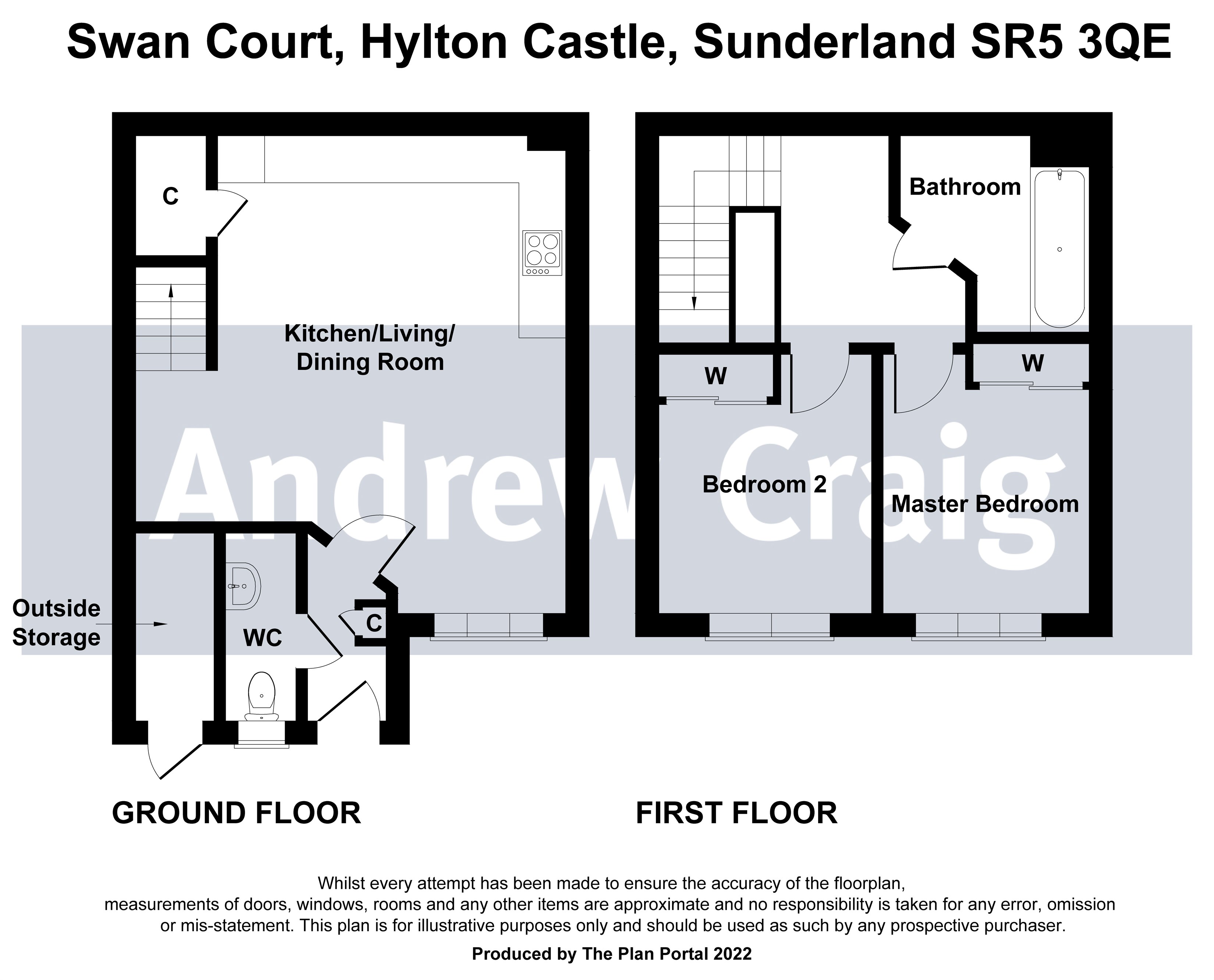 2 bed house for sale in Swan Court, Sunderland - Property floorplan