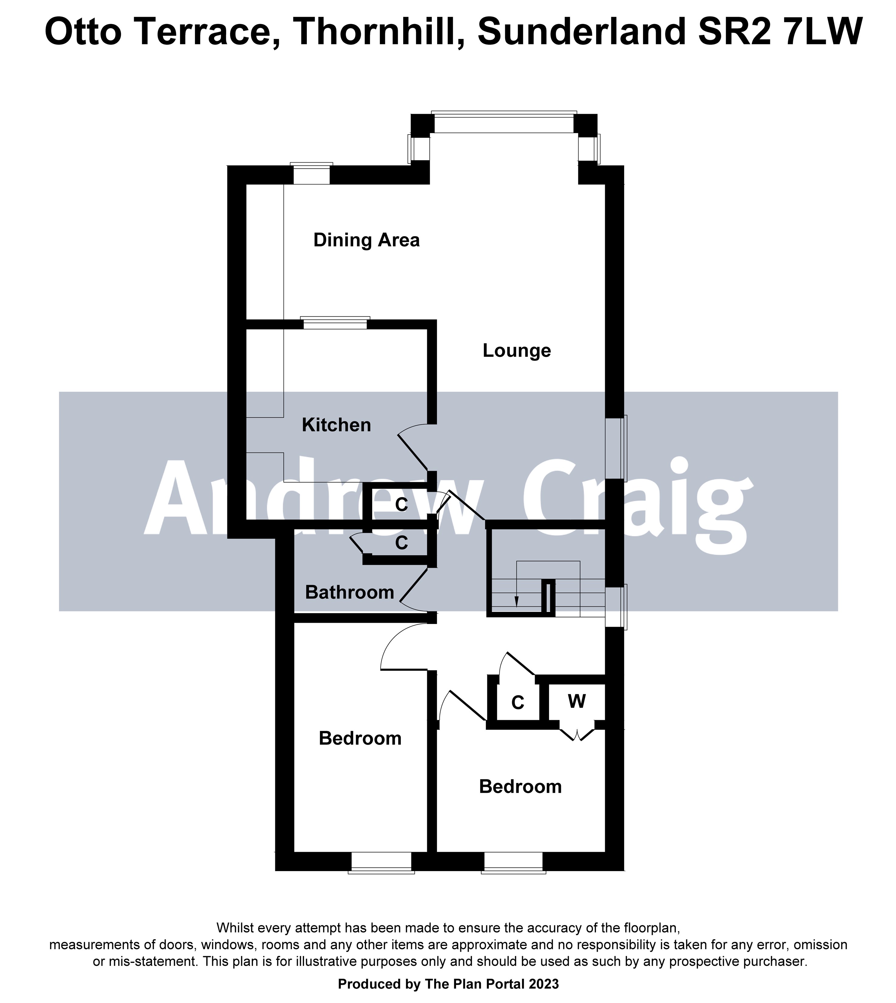2 bed flat for sale in Thornhill, Sunderland - Property floorplan