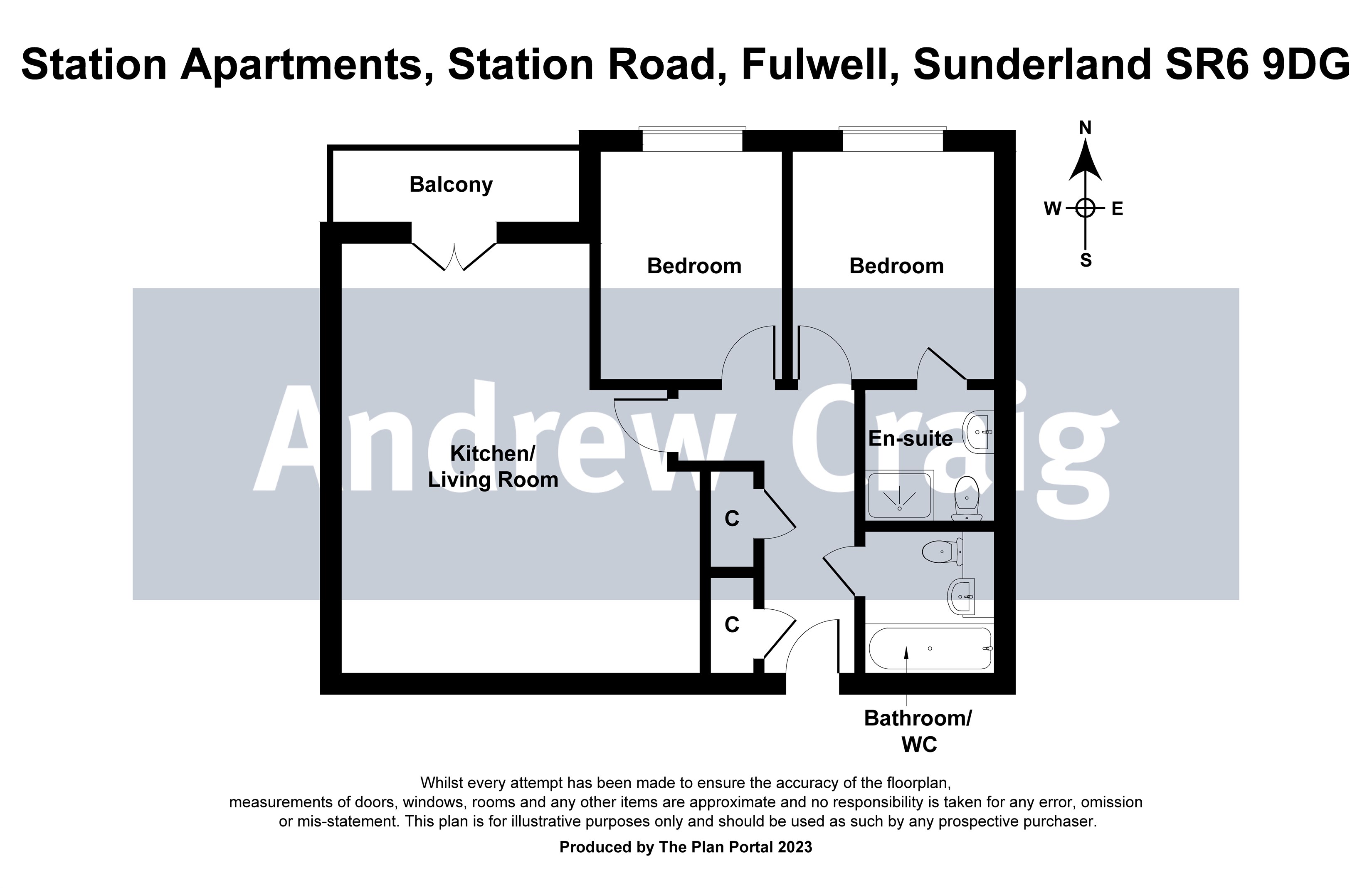 2 bed apartment for sale in Station Road, Sunderland - Property floorplan