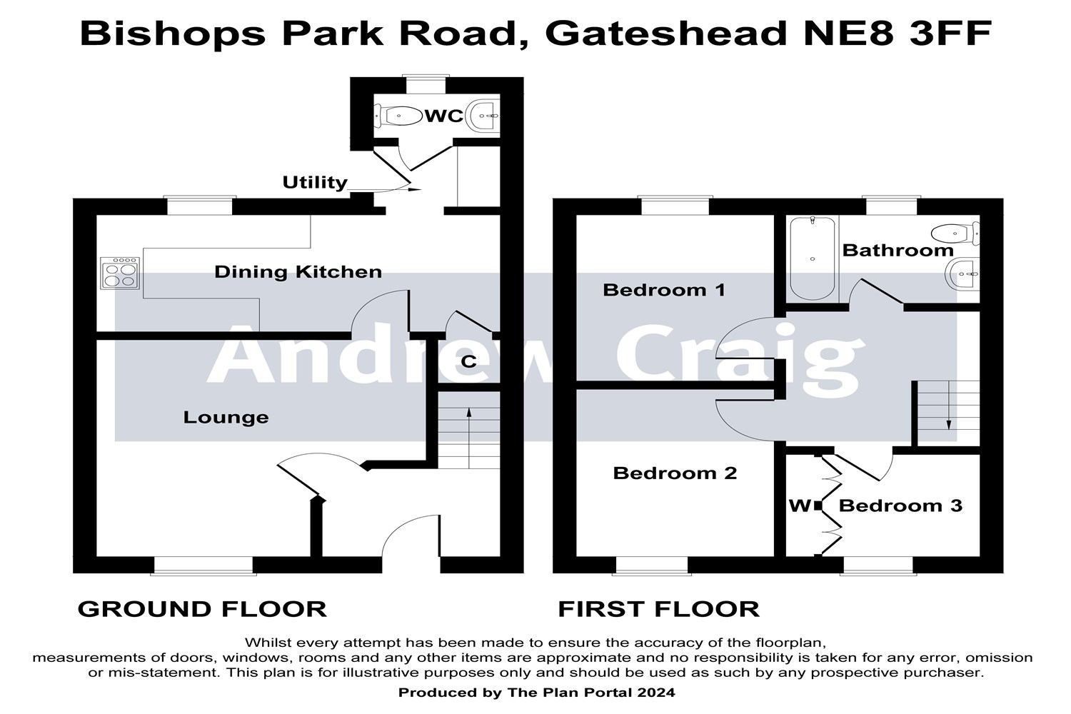 3 bed semi-detached house for sale in Bishops Park Road, Gateshead - Property floorplan