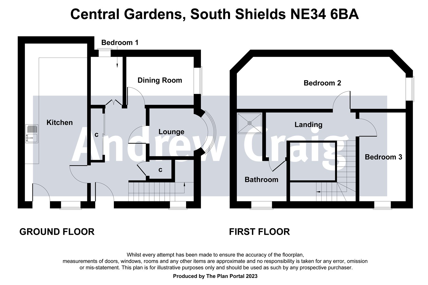 3 bed semi-detached house for sale in Central Gardens, South Shields - Property floorplan